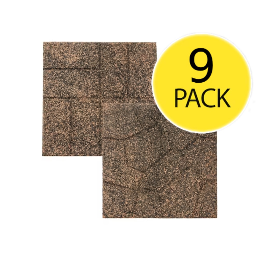 Rubberific DCPV16TB9 16-Inches L x 16-Inches W x 0.75-Inches H Square Tan + Black Rubber Paver Multi-pack