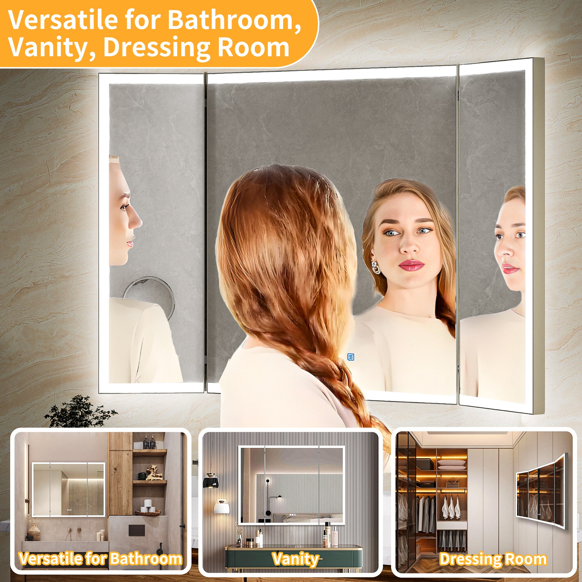 WELLFOR EX-TF3696 Framed-Bath-Mirrors - View #5