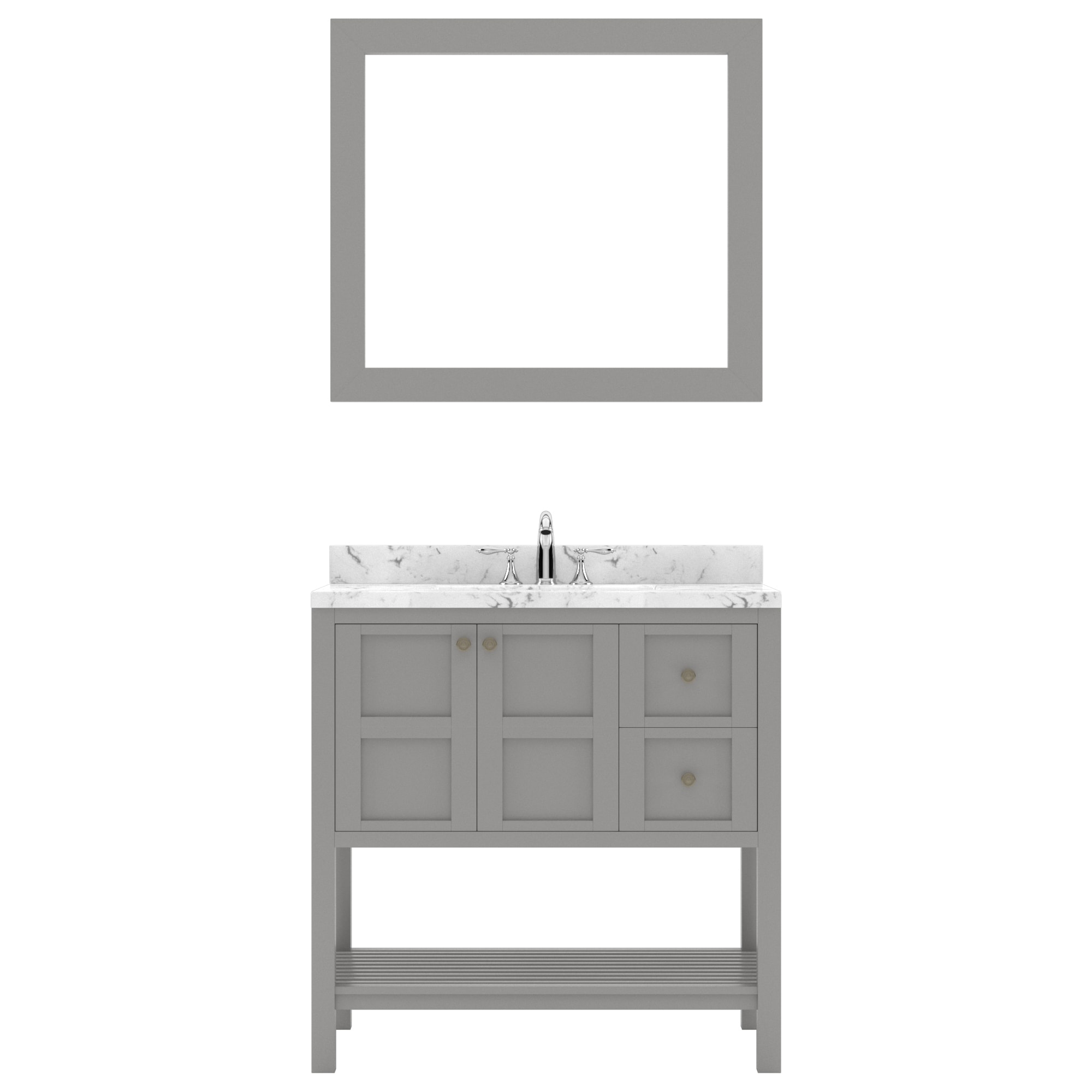 Virtu USA Winterfell 36-in Gray Undermount Single Sink