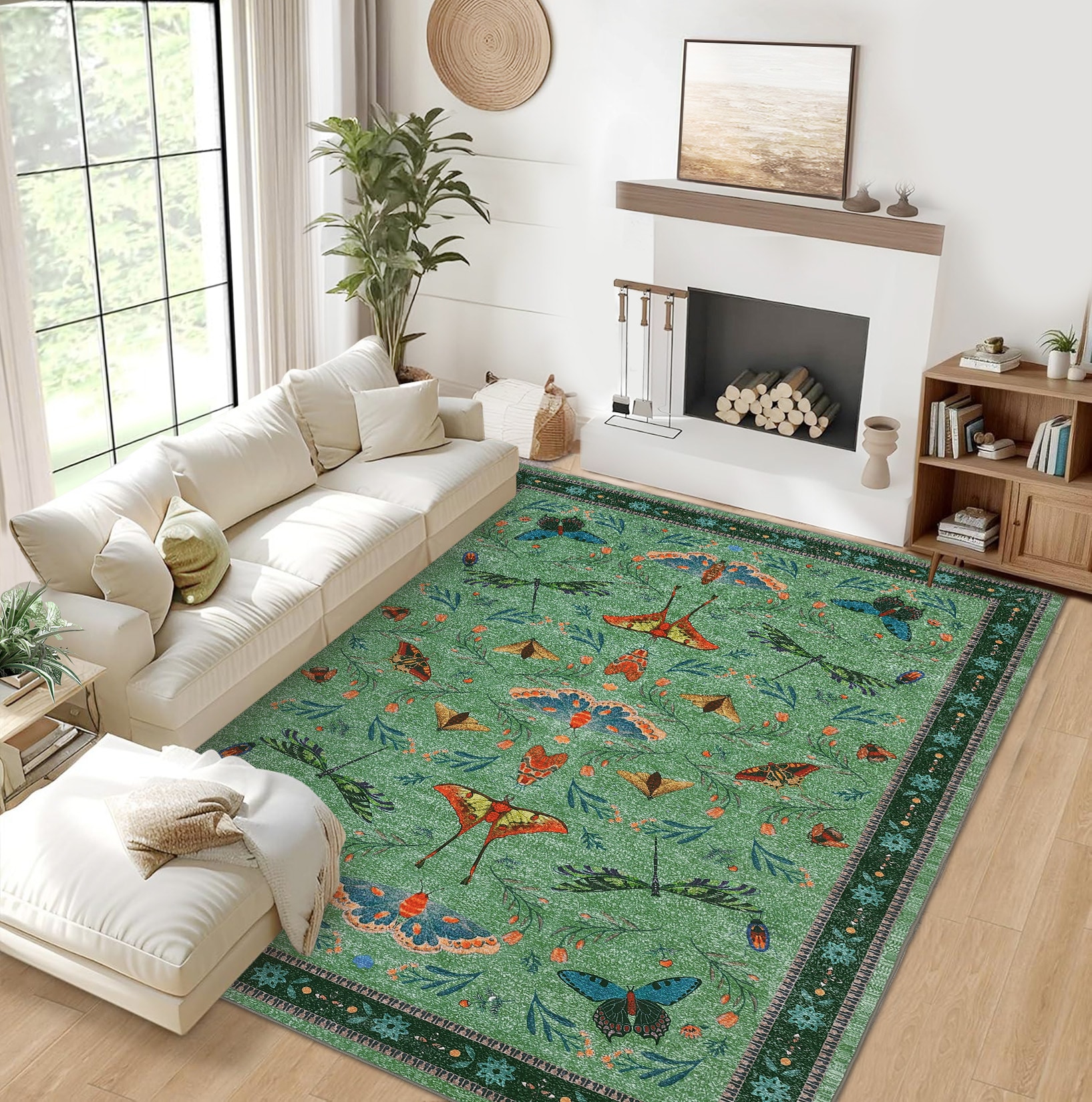 GarveeLife 9x12 Insect Print Machine Washable Soft Area Rug Non Slip ...