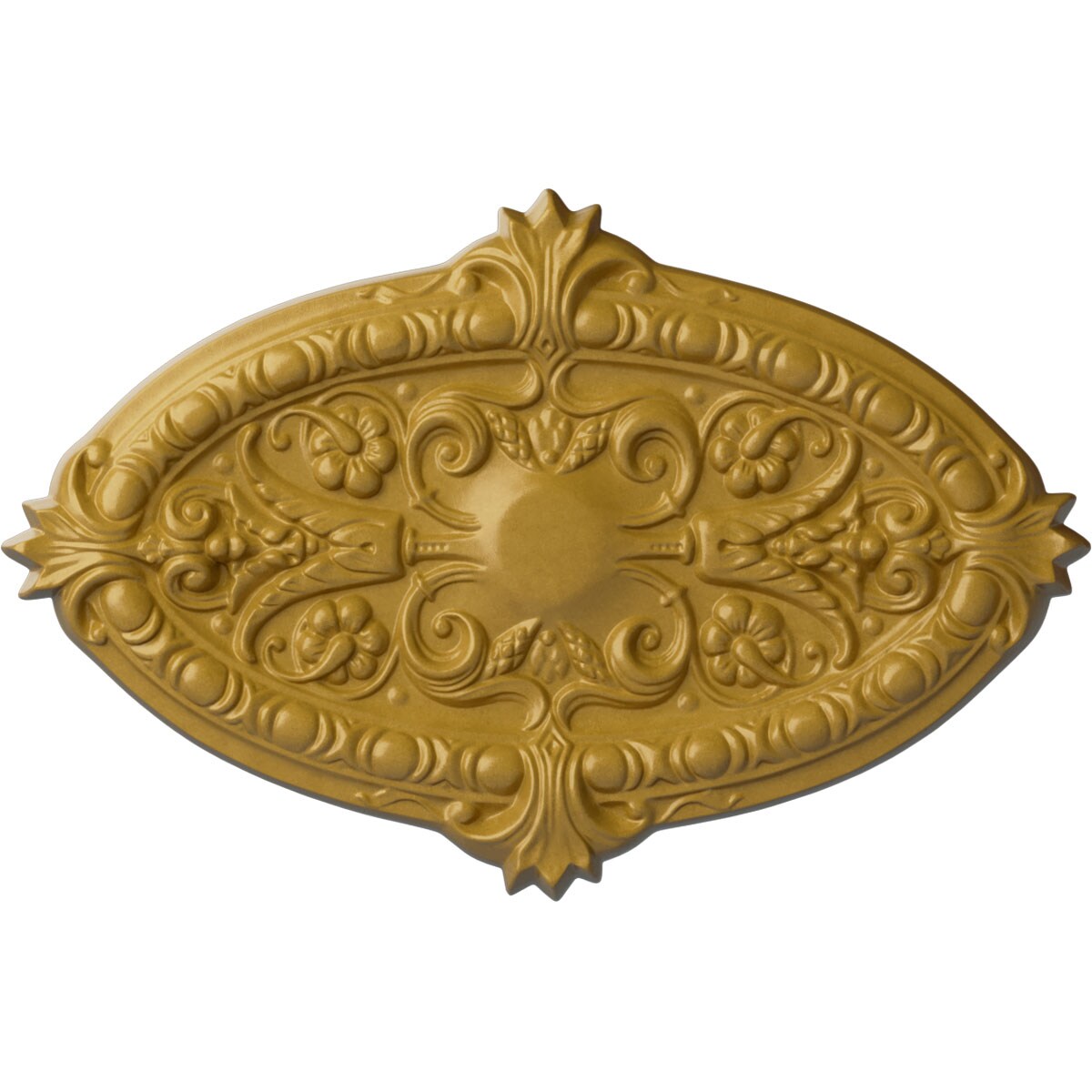 Ekena Millwork CM26MRIGS Marcella 17.25-in W x 26.75-in L Painted Iridescent Gold Polyurethane Whole Ceiling Medallion