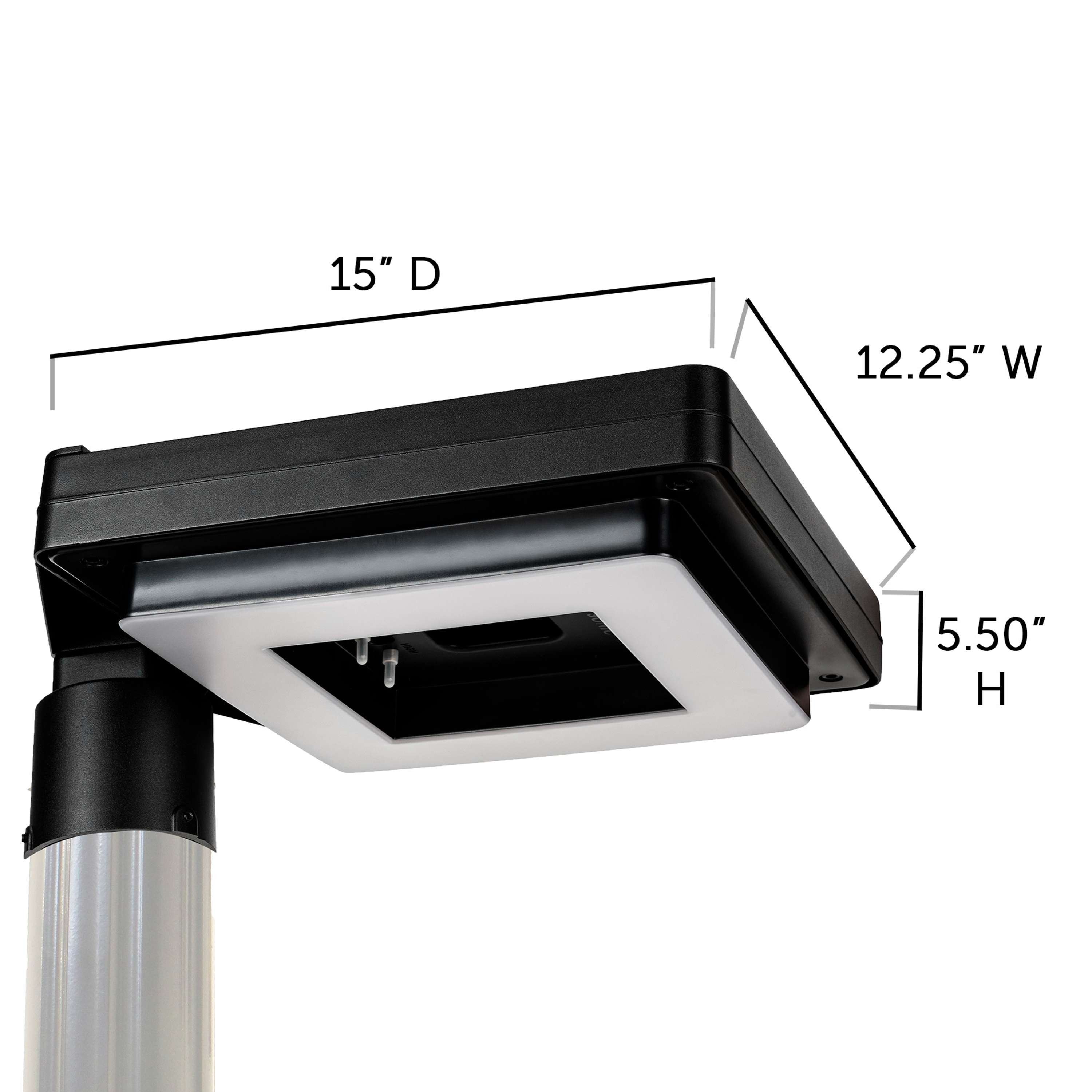 Black Aluminum Modern LED Solar Lamp Post Light