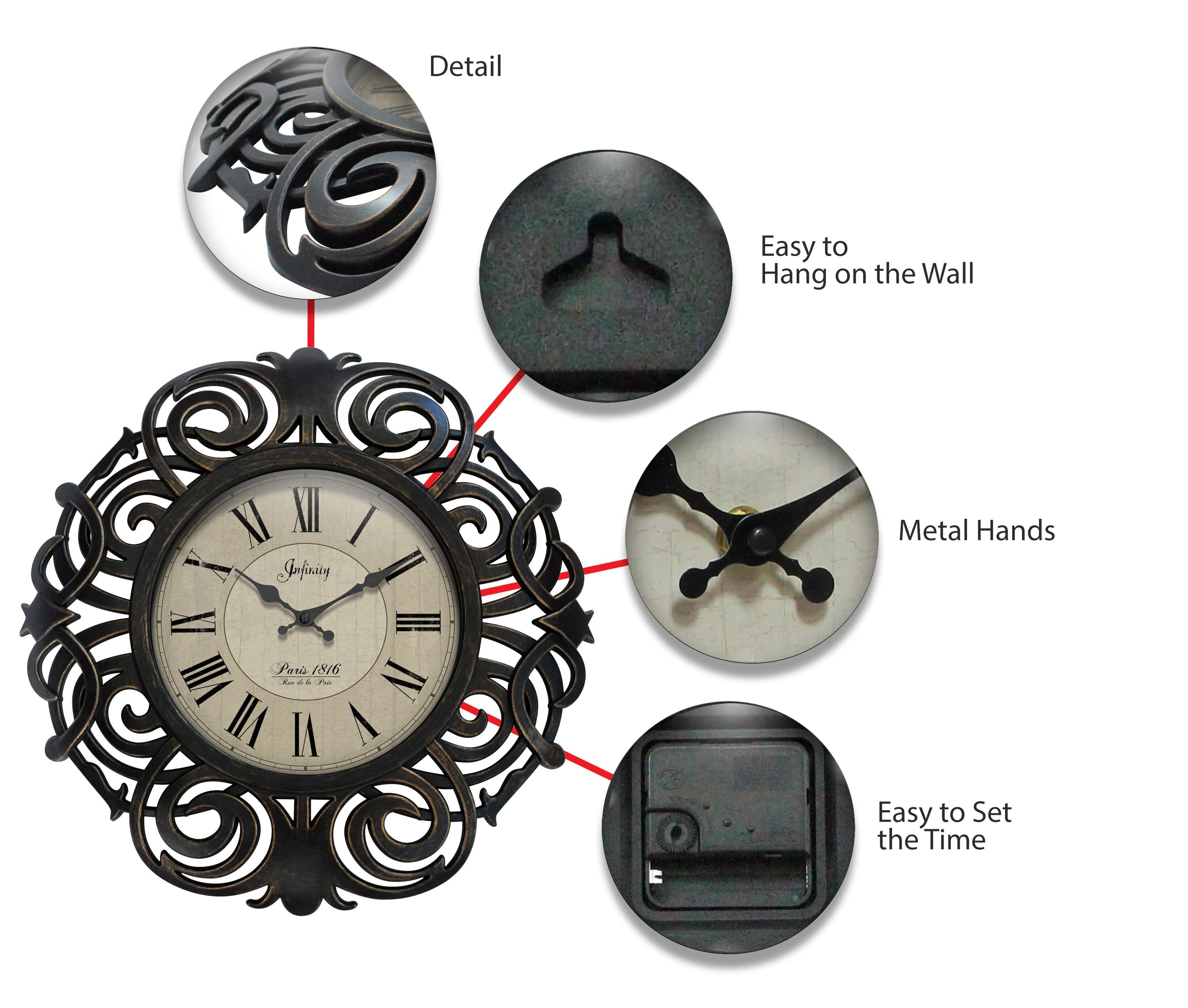 Infinity Instruments 15015AB-4014 Indoor-Outdoor-Clocks - View #4