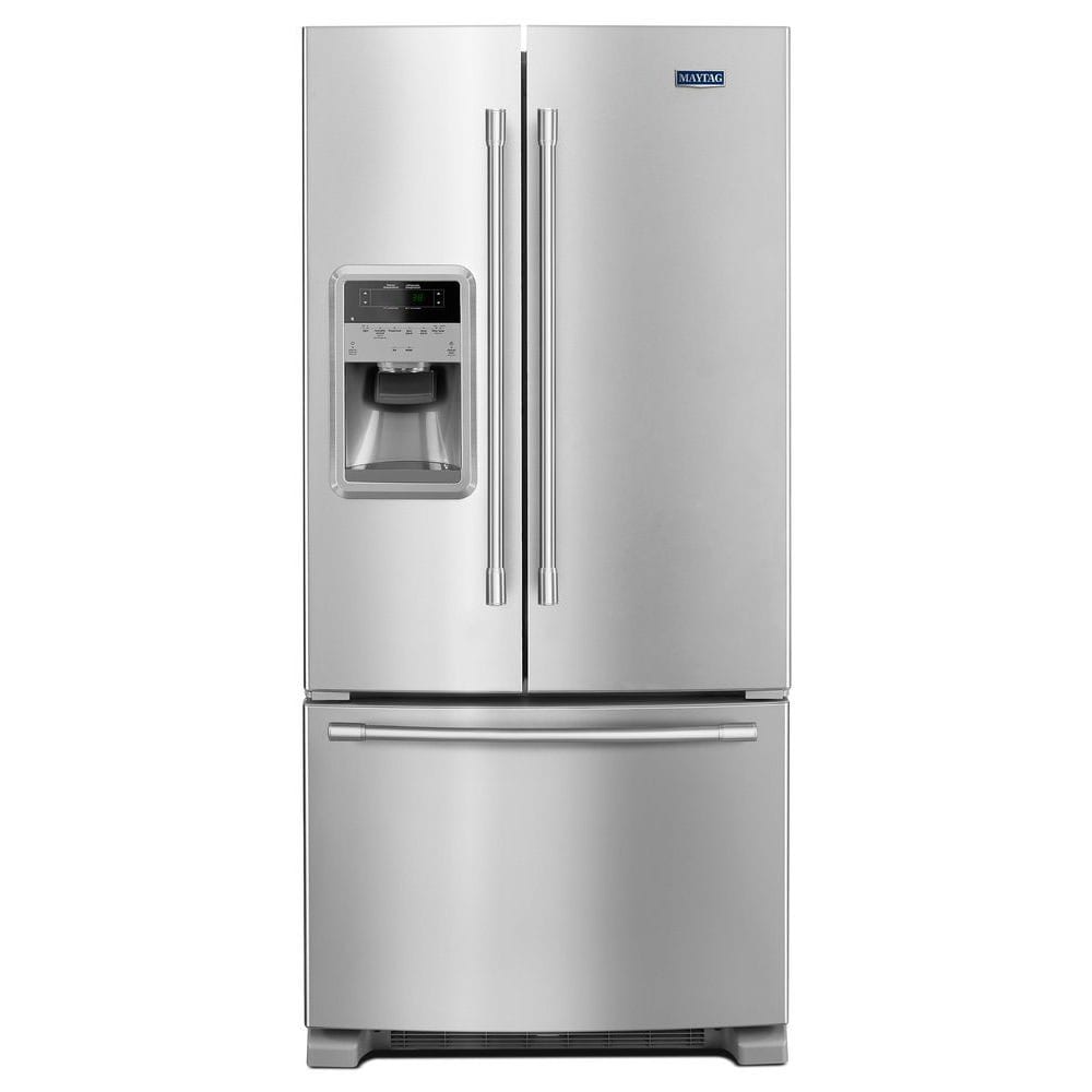 Maytag 21.7-cu ft 3-Door French Door Refrigerator Single Ice Maker  (Fingerprint Resistant Stainless Steel) at Lowes.com