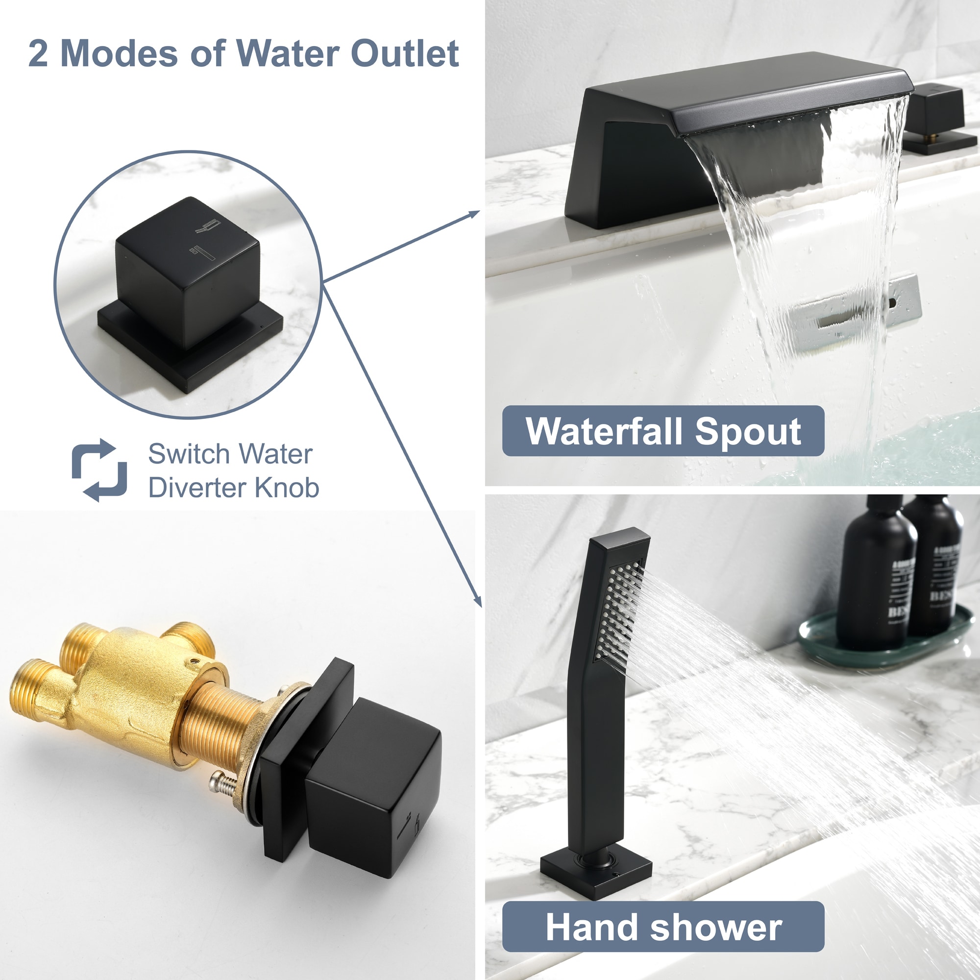 WELLFOR WA9013BG Roman-Tub-Faucets - View #10