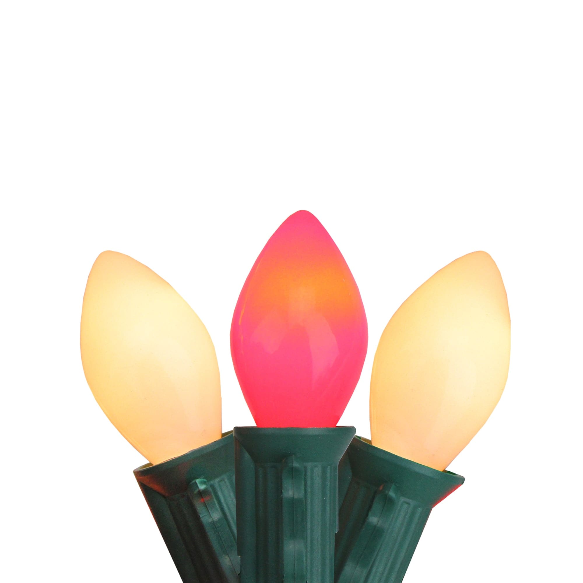 Northlight NORTHLIGHT B4BG8N11 Opaque C7 Candy Cane Christmas String Lights - Red and White - 24 feet Green Wire - 25ct