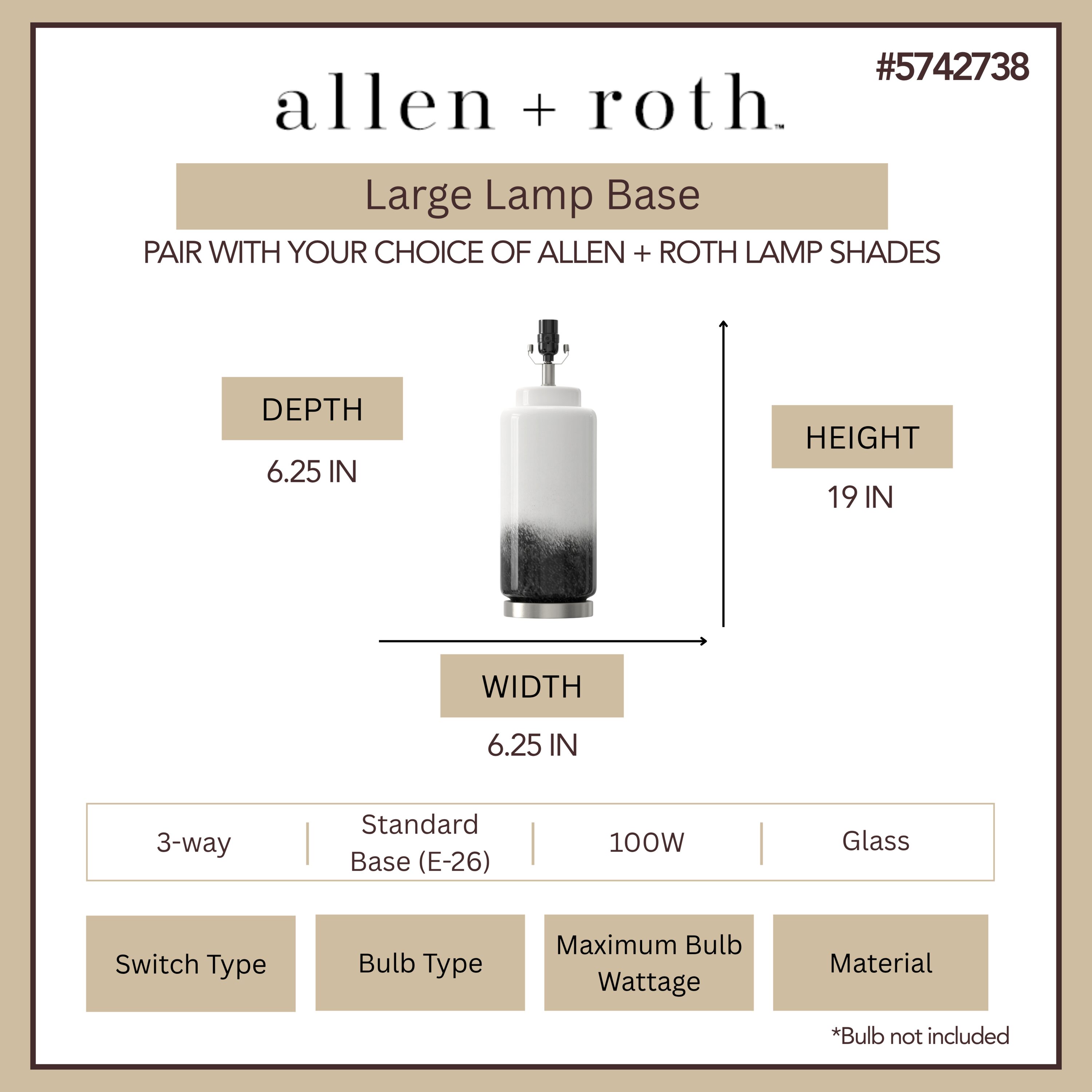 allen + roth LB39BNK Lamp-Bases - View #3