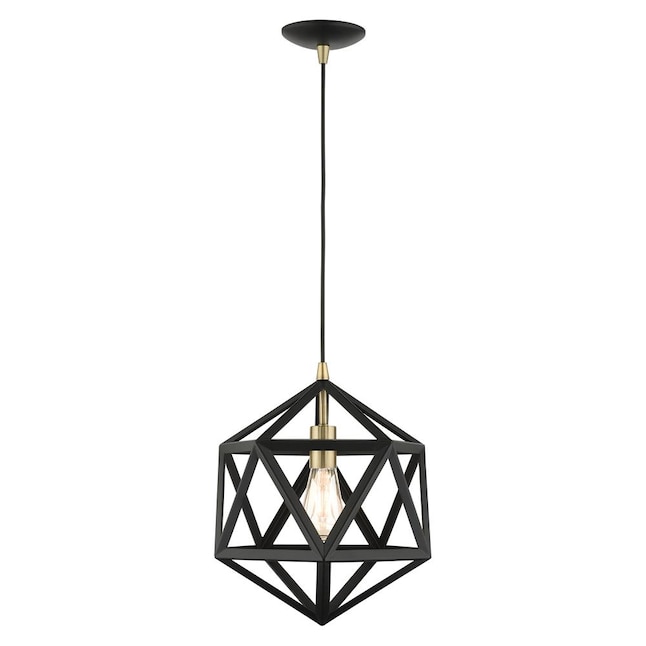 Livex Lighting Geometric Textured Black Industrial Pendant Light In The Department At Com - Ceiling Pendant Chandelier Black