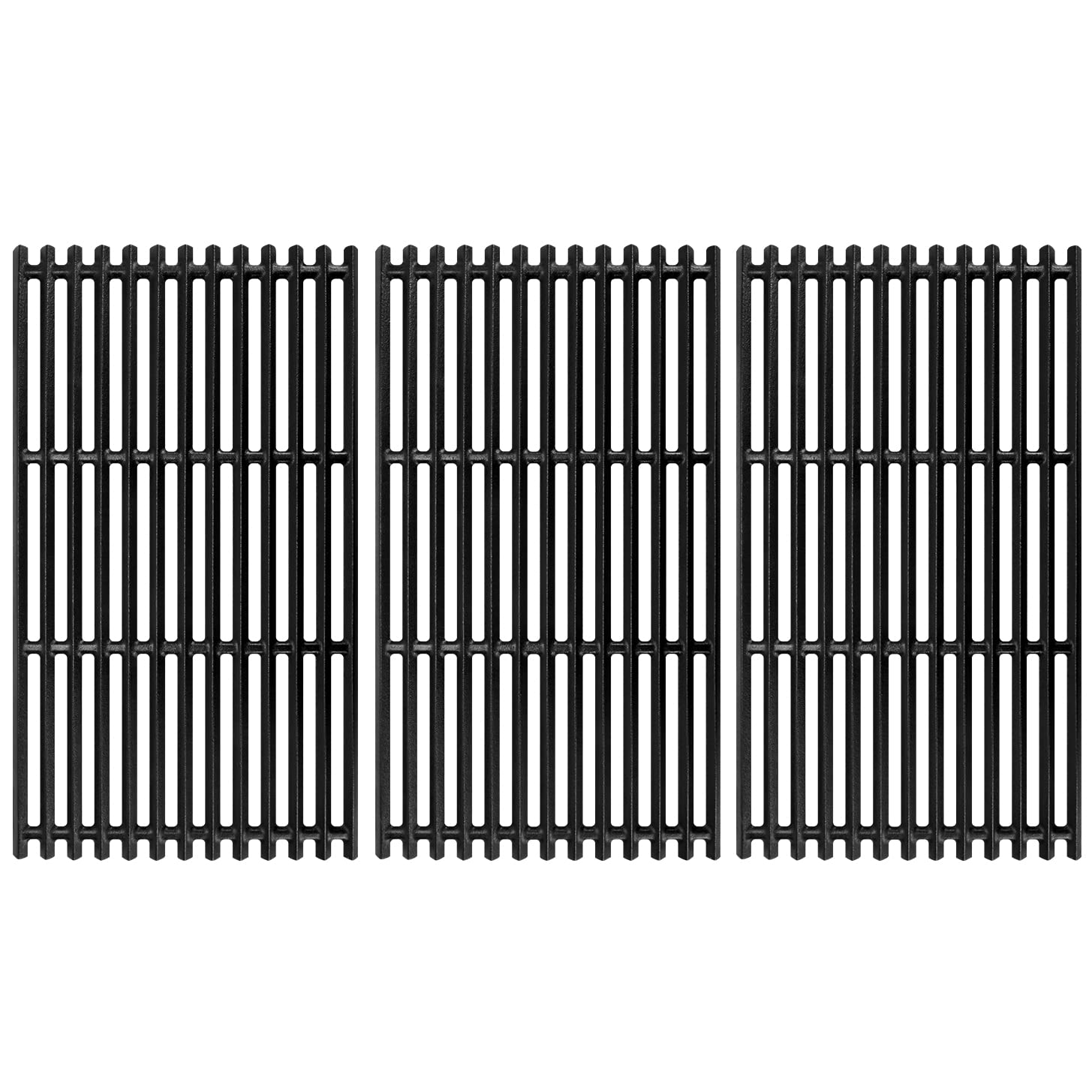 JVFCXXV  17 Inch Cast Iron Grill Grates 3 pcs Heavy Duty Replacement for Infrared 4 Burner Grill Fits Lowe s 606682 Nexgrill 7200882A BHG 7200882