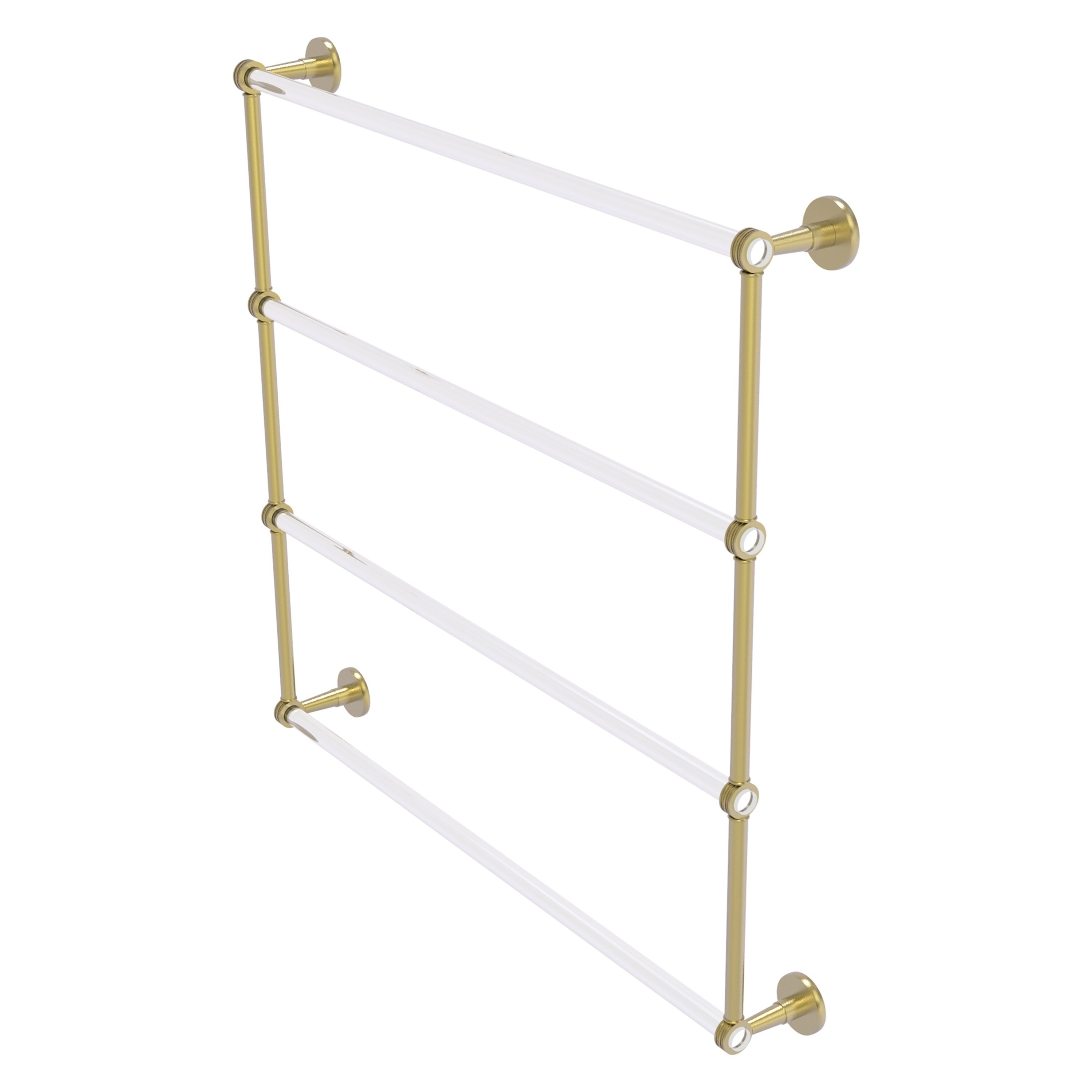 Allied Brass CV-28D-36-SBR Clearview 36-in double Satin Brass Wall mount 4-tier Towel Bar