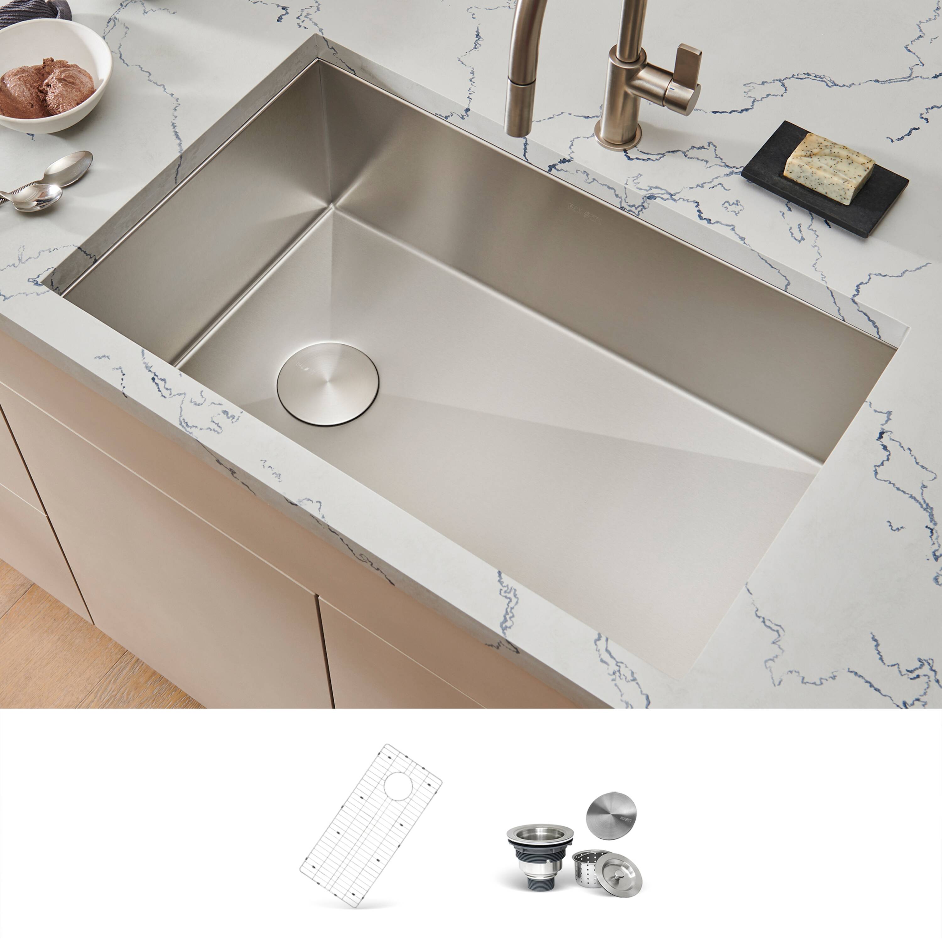 Ruvati RVH7480 Tribeca Undermount 30-in x 19-in Stainless steel Single bowl 16 -Gauge Kitchen Sink