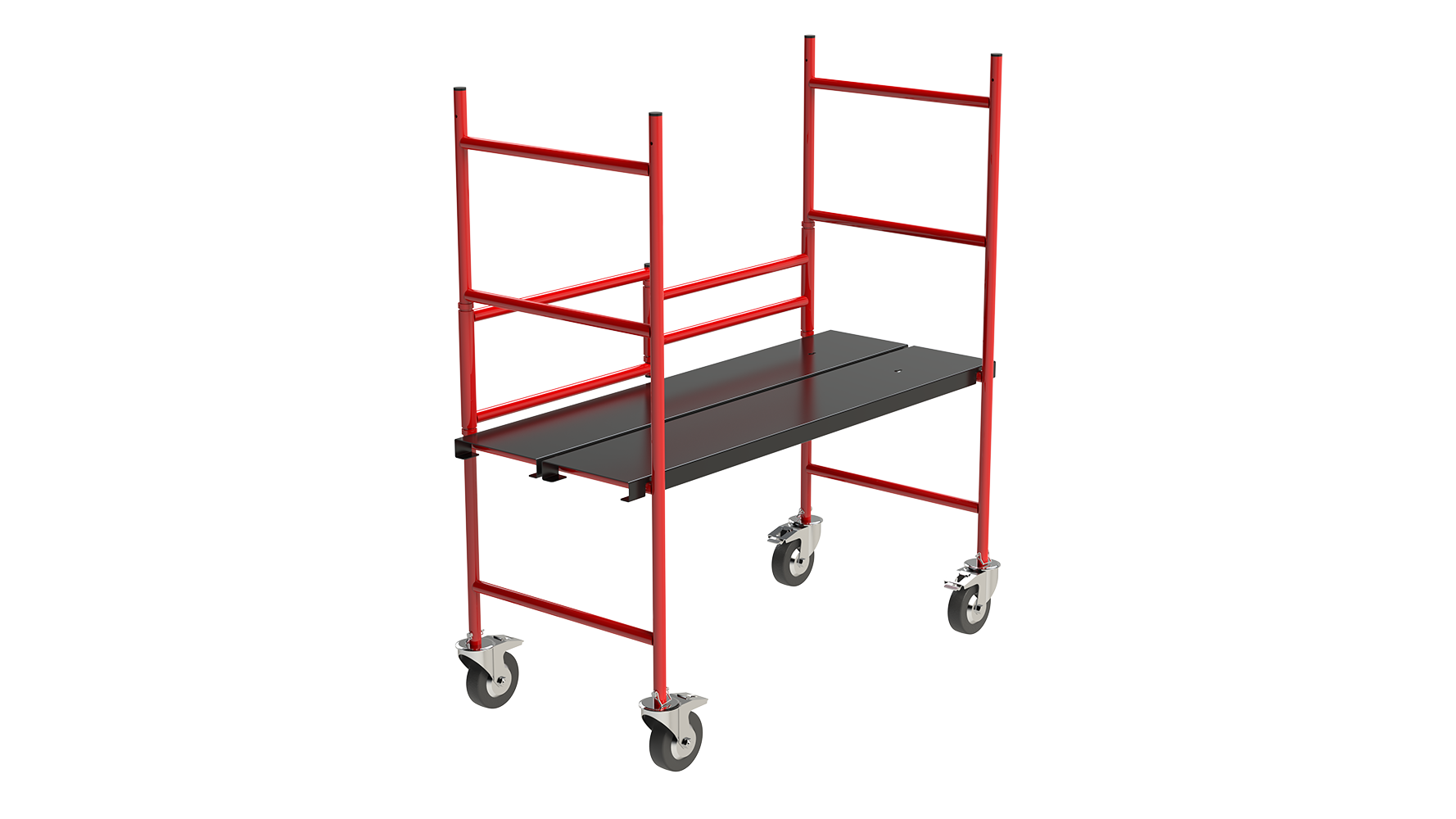 Build Frames MPMFS4+BFL Adjustable Rolling Scaffold Steel 4.18-ft H x 3.20-ft L 500-lb Capacity Baker scaffold