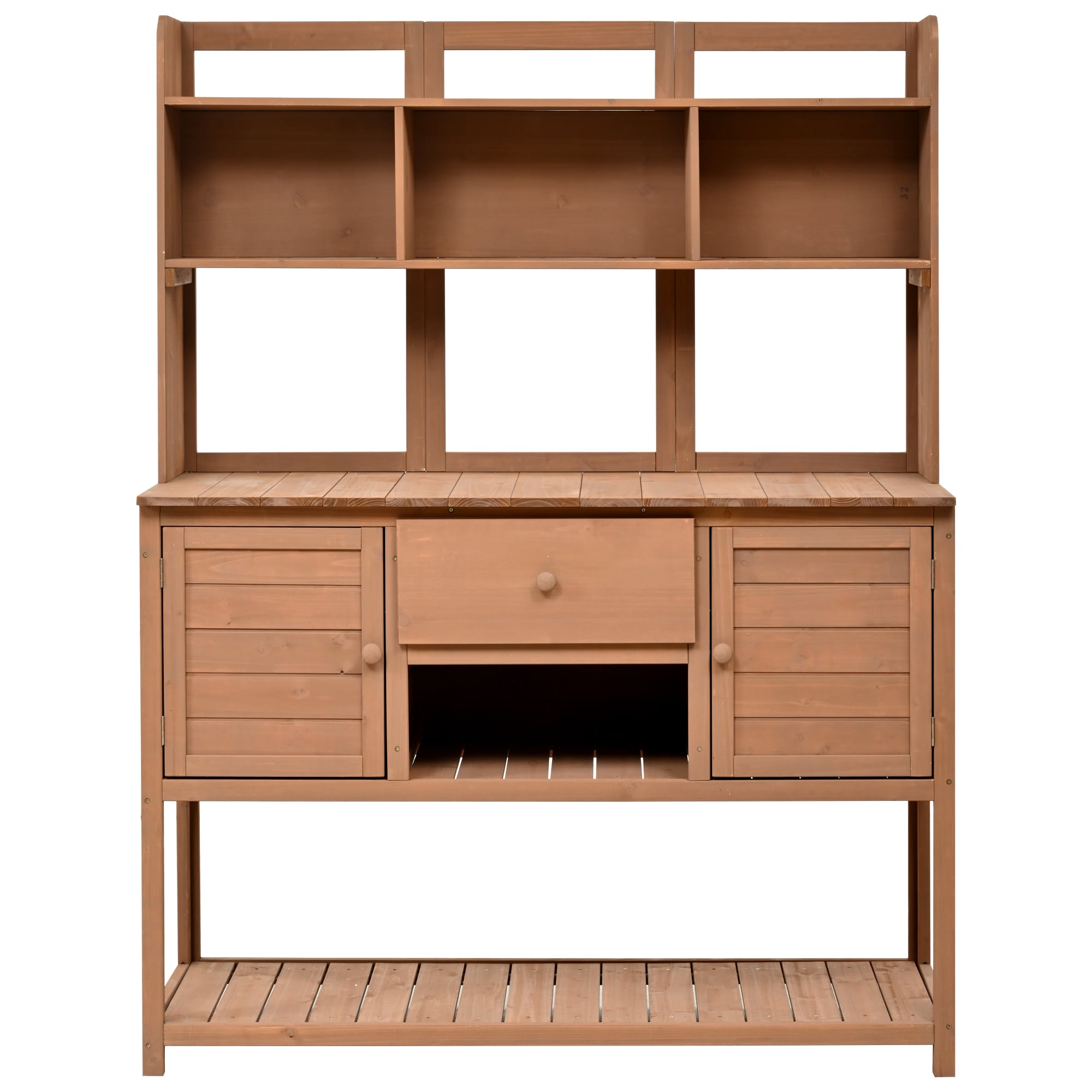 Bybafun YA0100388 50.2-in x 66.1-in x 19.7-in Brown Potting Bench