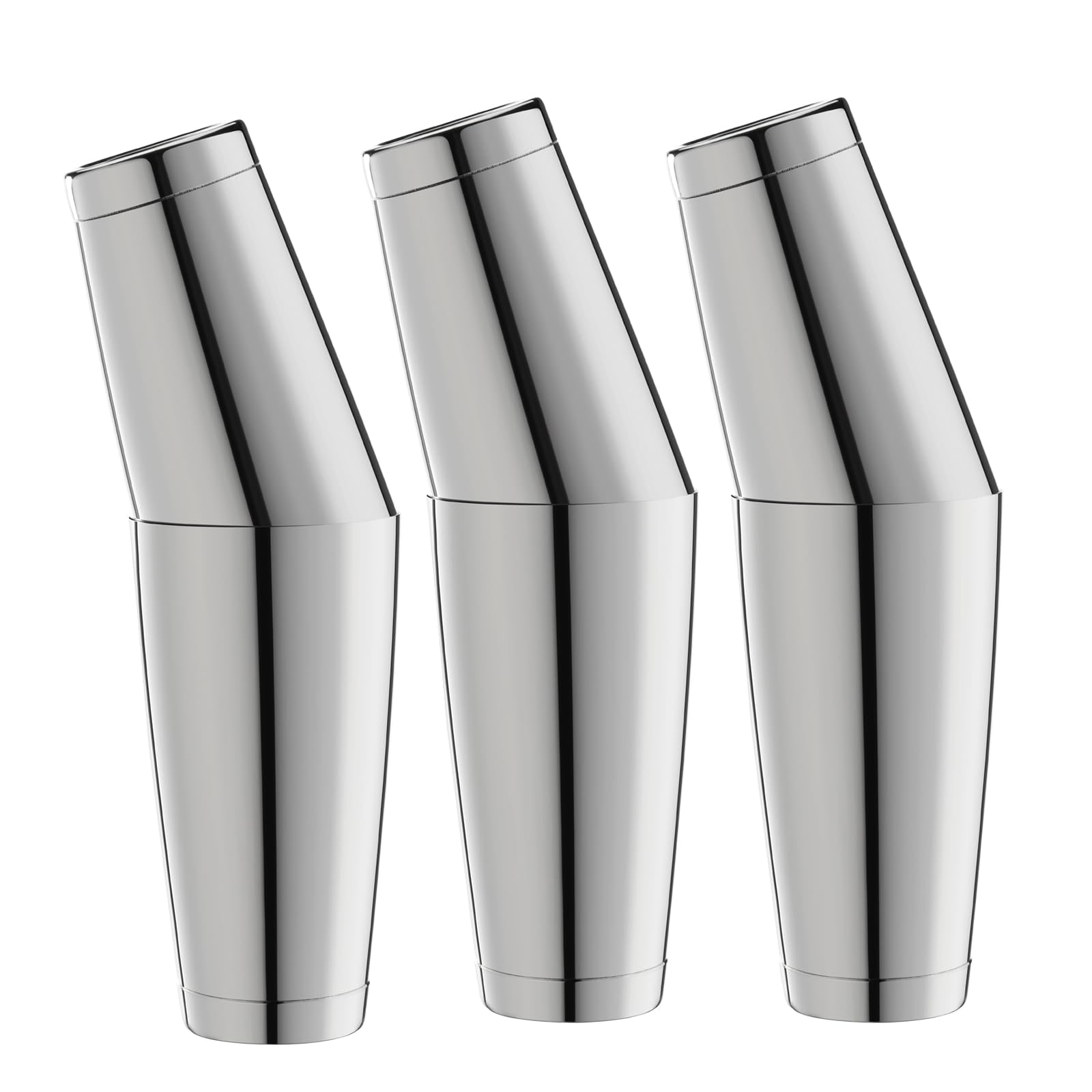 Aoibox  Silver Stainless Steel Boston Cocktail Shaker Tins 18 oz and 28 oz Professional Bartender Set of 2