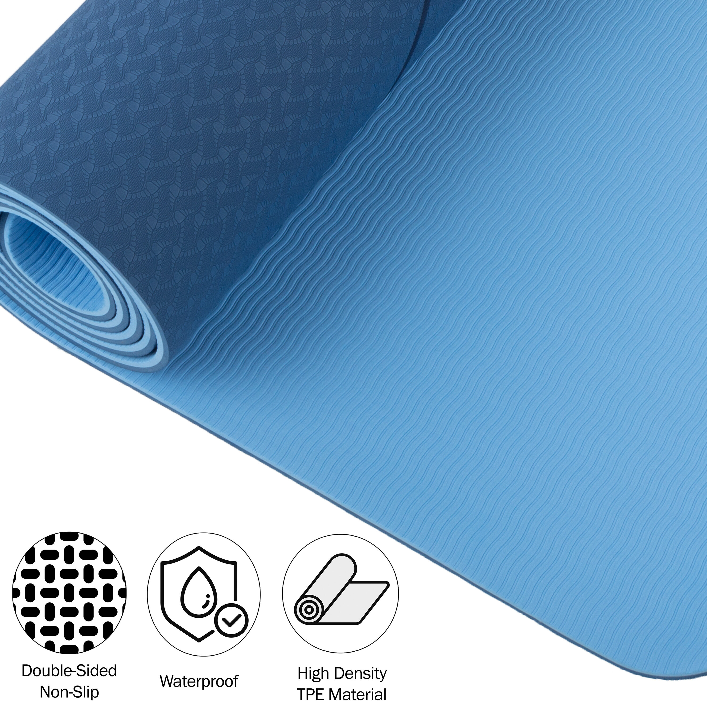 Wakeman Alignment Guide Yoga Mat - Non-Slip, Tear-Resistant TPE Exercise  Mat for Home Workouts - Beginner-Friendly with Grippy Surface in the Sports  Equipment department at
