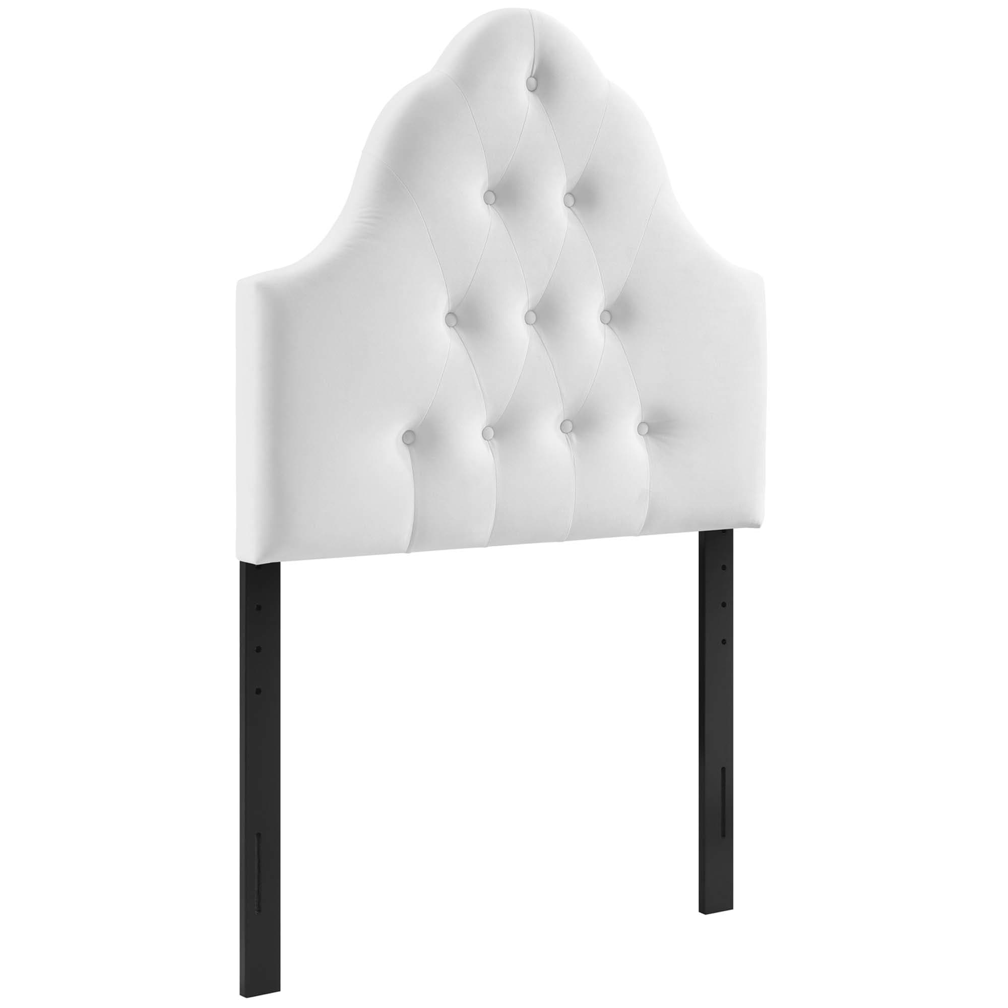  Sovereign Diamond Tufted Performance Velvet Twin Headboard in White