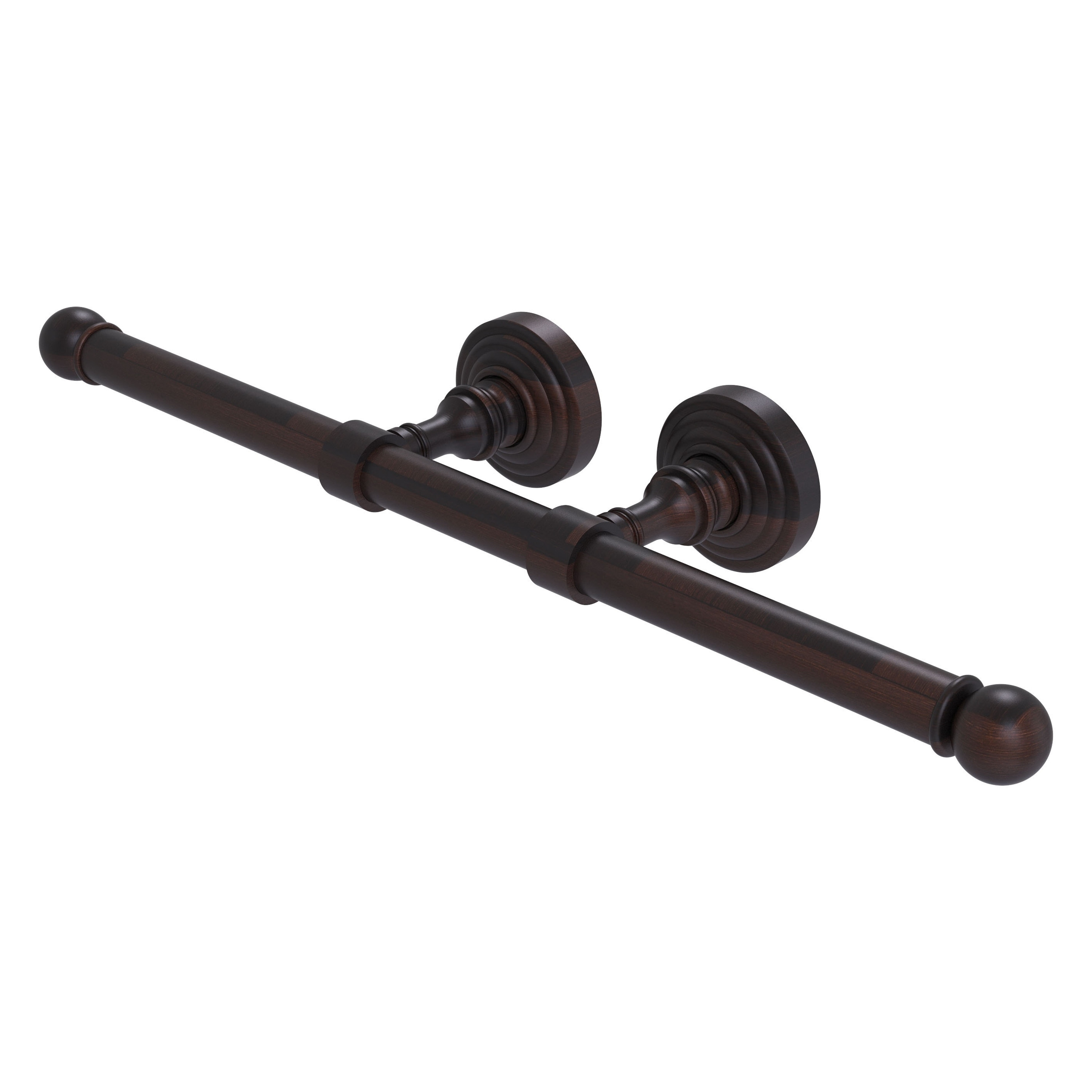 Allied Brass WP-24-2-VB Waverly Place Venetian Bronze Wall mount Double post Toilet Paper Holder 2 -Rolls with Storage