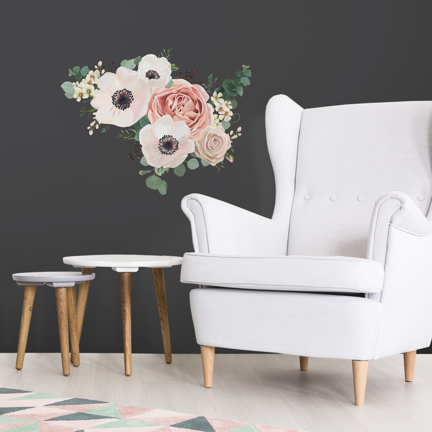 Fresh Floral Vinyl Peel and Stick Wall Decal Set - 7 Pieces