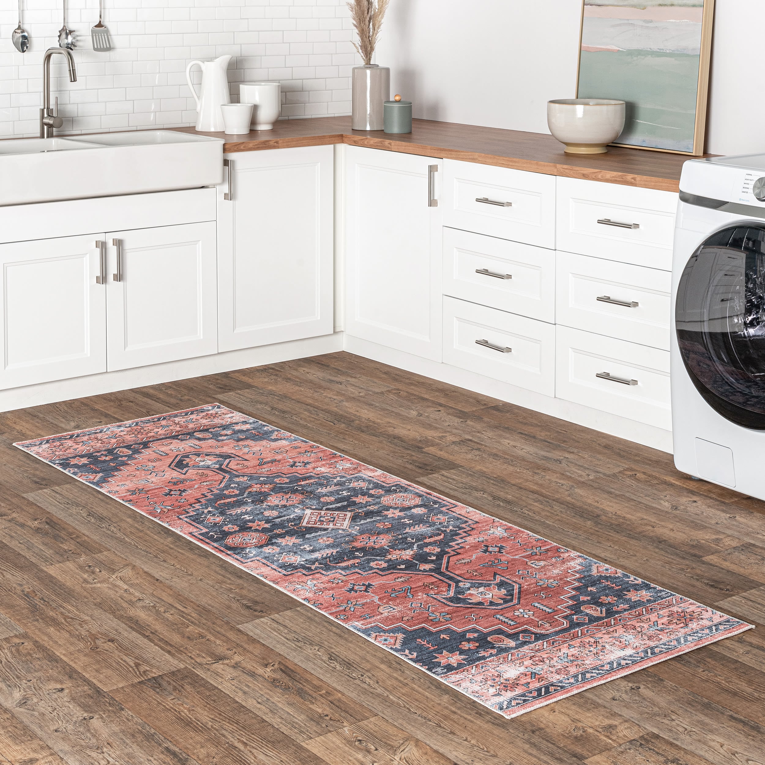 FRAMICS Boho Kitchen Rugs Set 2 Piece, Anti Fatigue Kitchen Mats