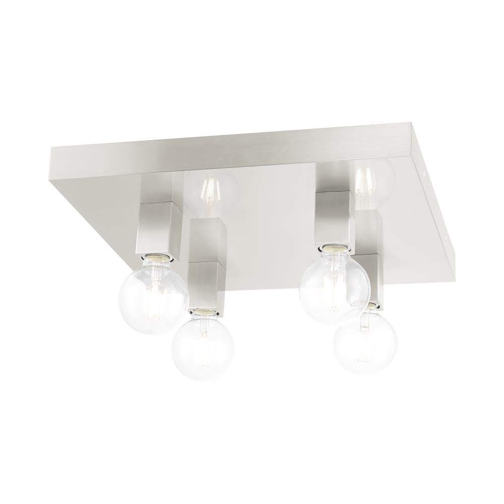 Solna Sleek Minimalist 4-Light Brushed Nickel Flush Mount