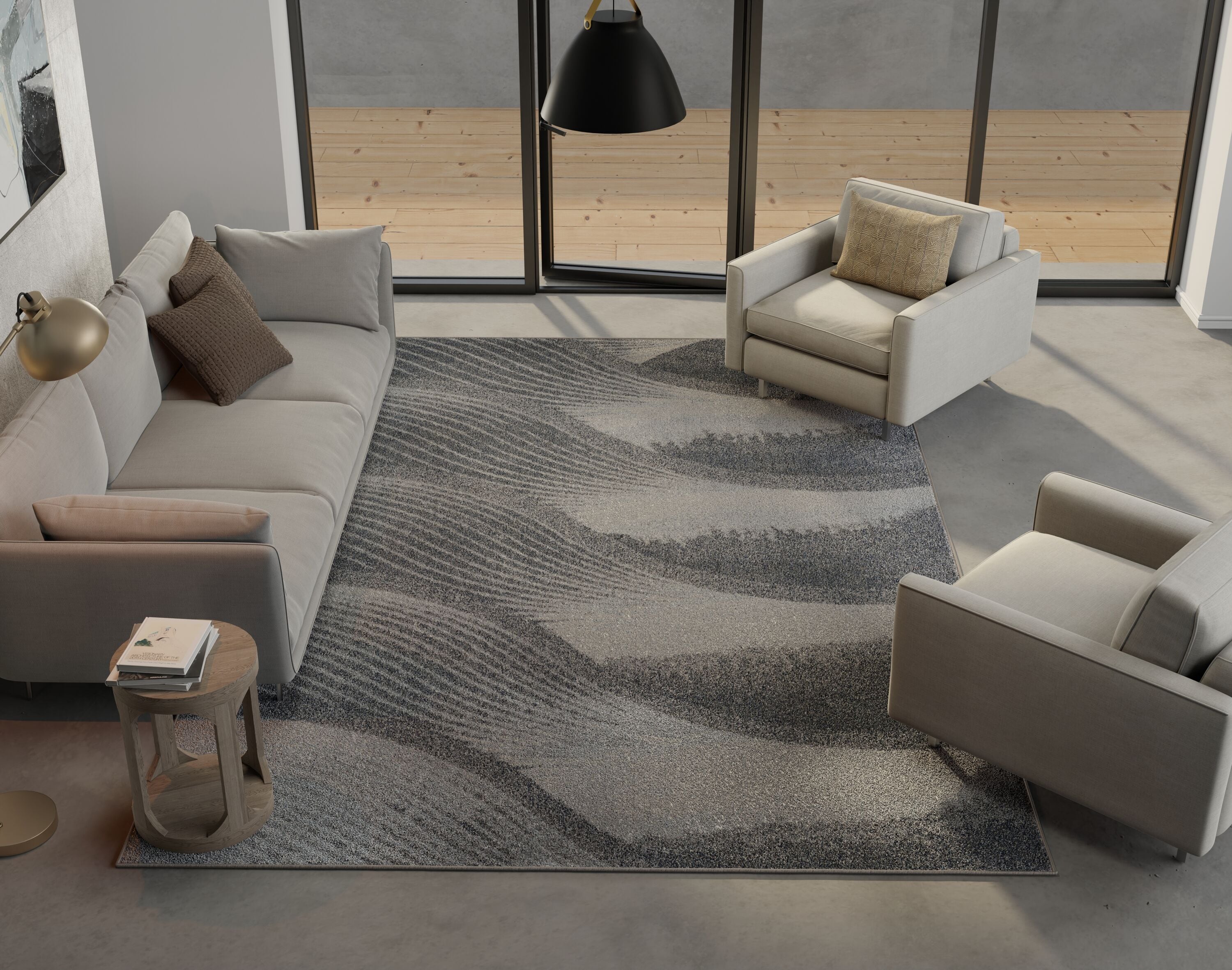 Everyday Woven EVE622353X77 5 x 7 (ft) Polypropylene Sky Blue Rectangular Indoor Abstract Mid-Century Modern Area rug