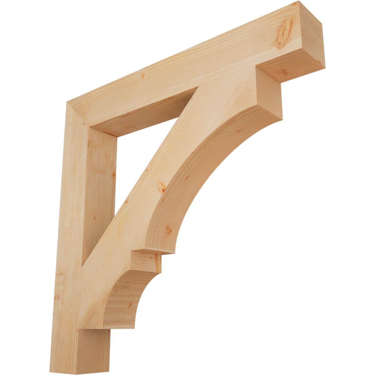 Ekena Millwork BKT06X42X42BOA05SDF Balboa block smooth 5-1/2-in x 42-in x 42-in Douglas fir Brown Wood Standard bracket