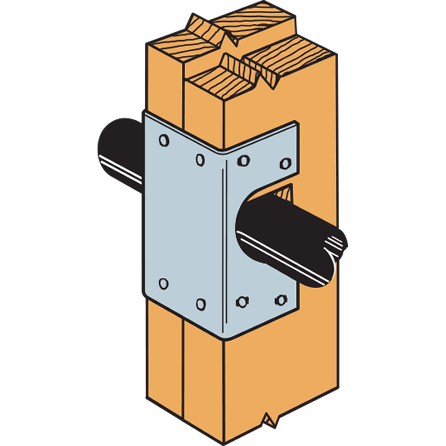 Simpson Strong-Tie 6-in 16-Gauge Galvanized Steel Holddown Wood To Wood in  the Straps & Ties department at