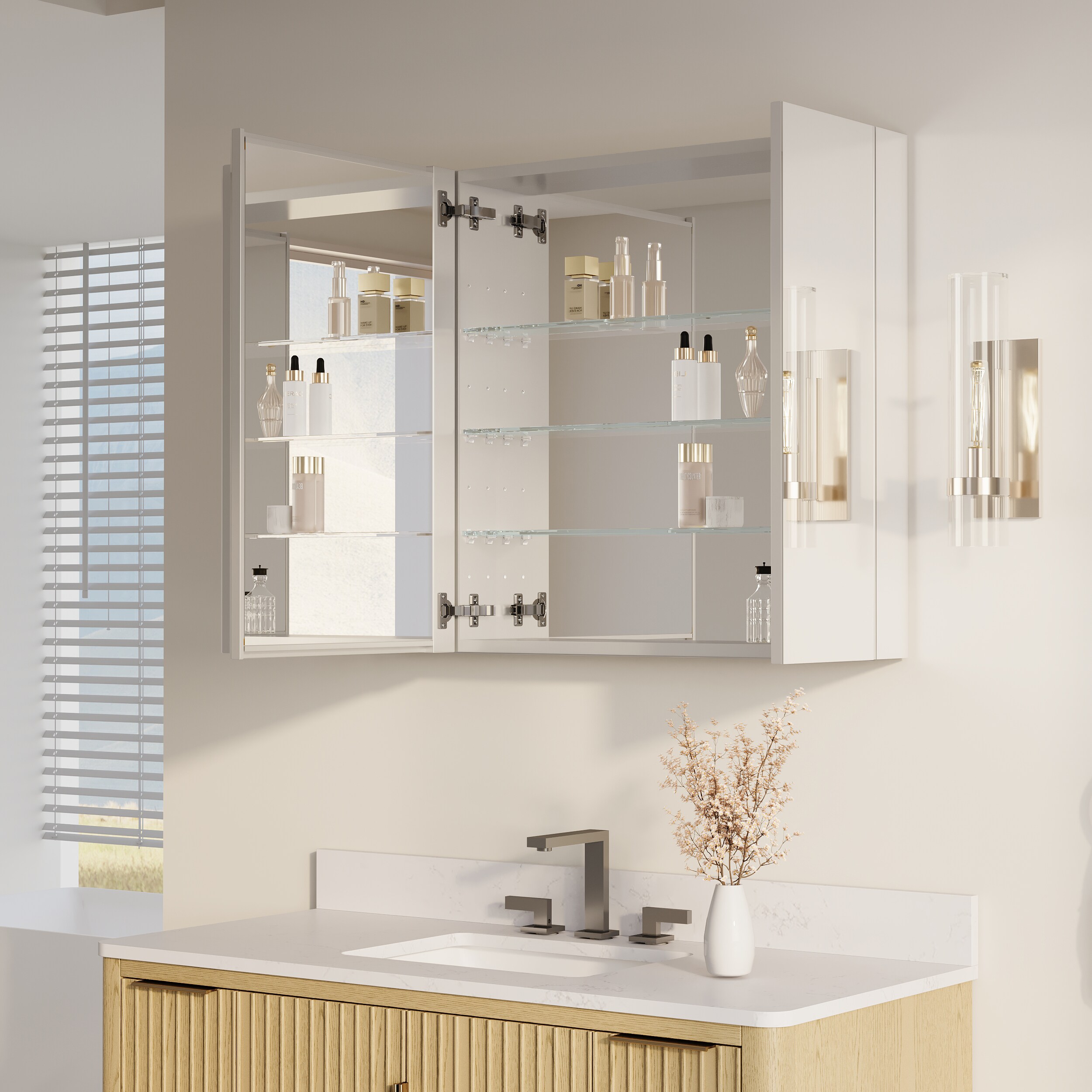 WELLFOR DH-MMC3026-BL Bathroom-Medicine-Cabinets - View #3