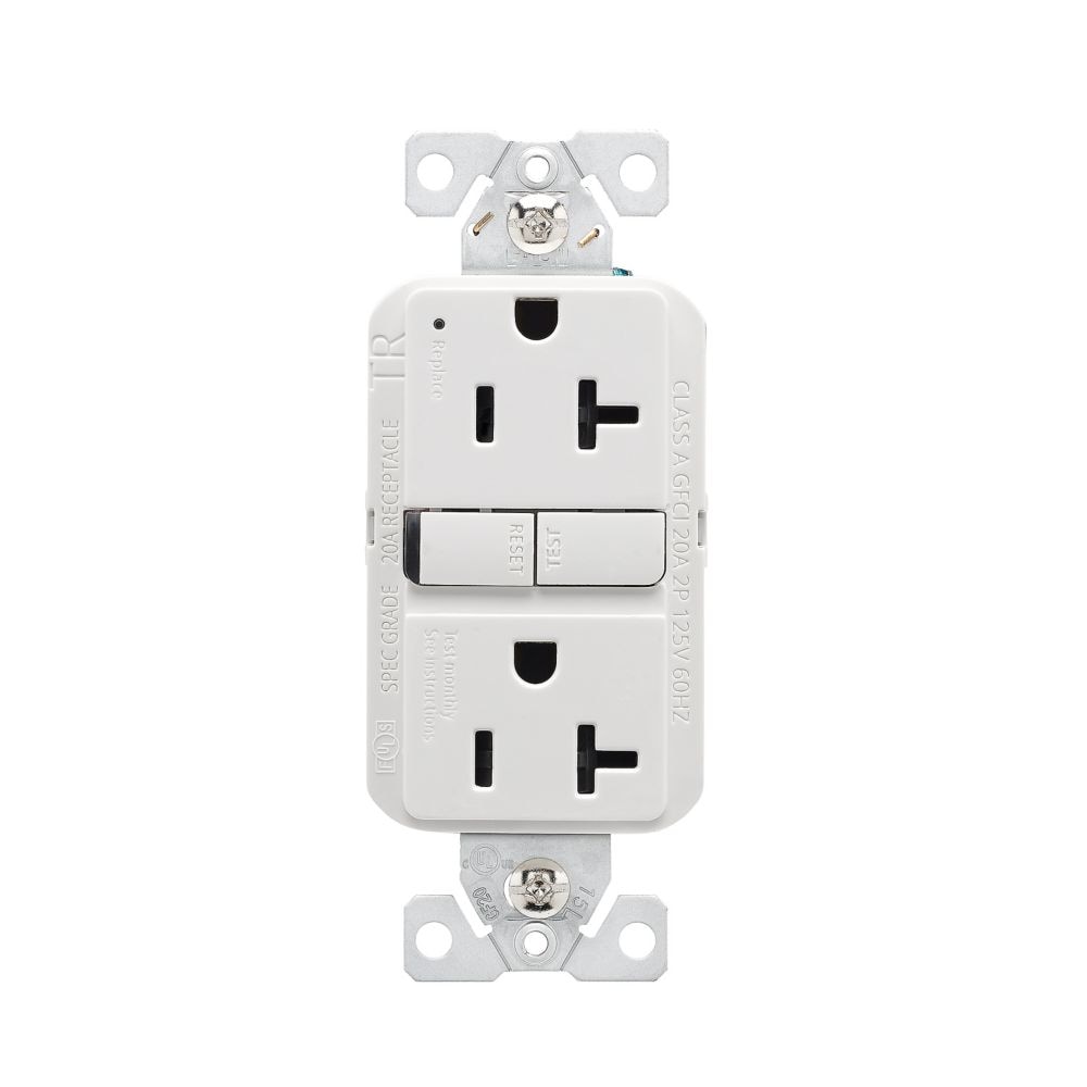Eaton TRGF20W-50 20 -Amp 125-volt Tamper Resistant GFCI Residential Decorator Outlet , White 50 -Pack