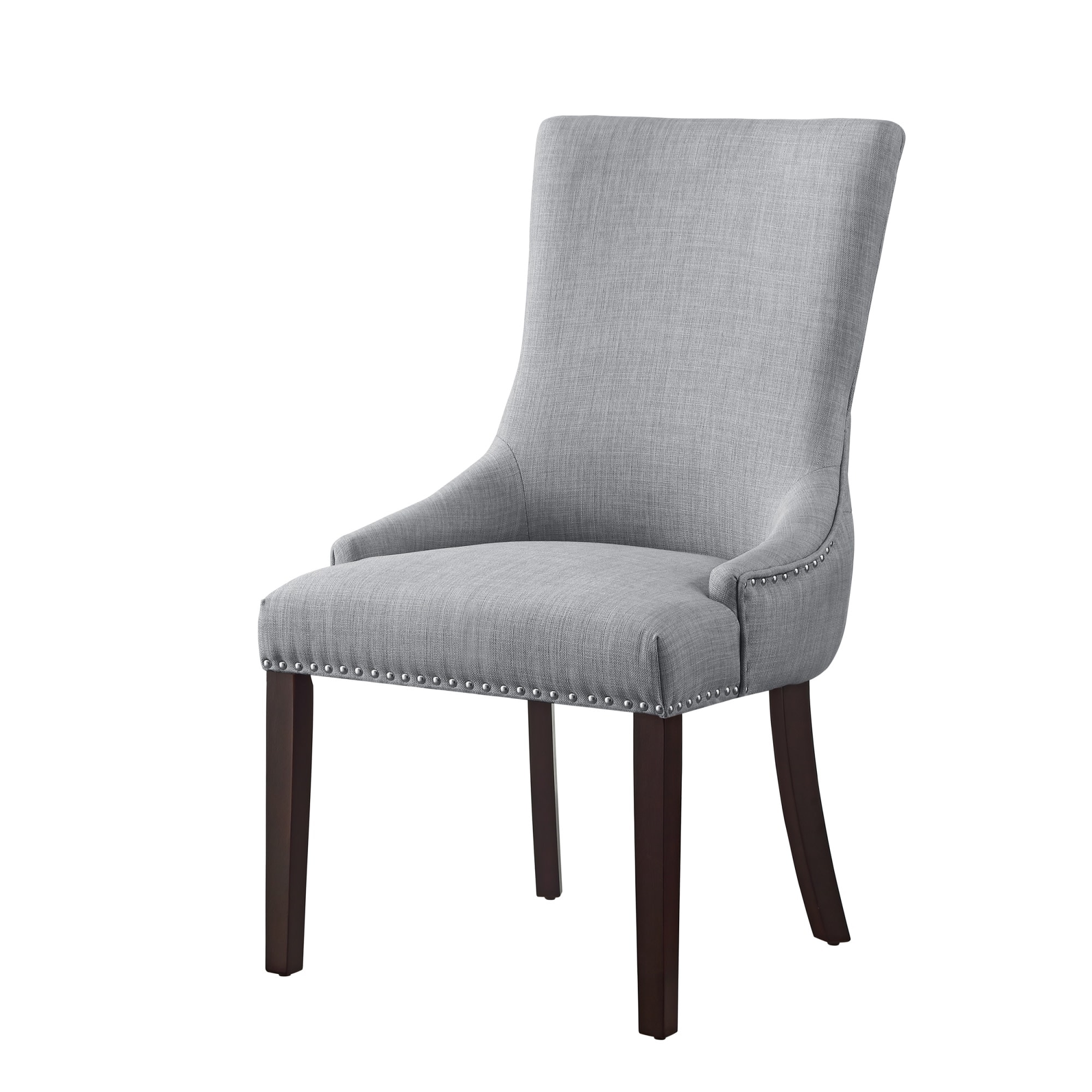 Inspired Home AD87-03LG2-LS Set of 2 Piper Traditional Linen Upholstered Dining Side Chair (Metal Frame)