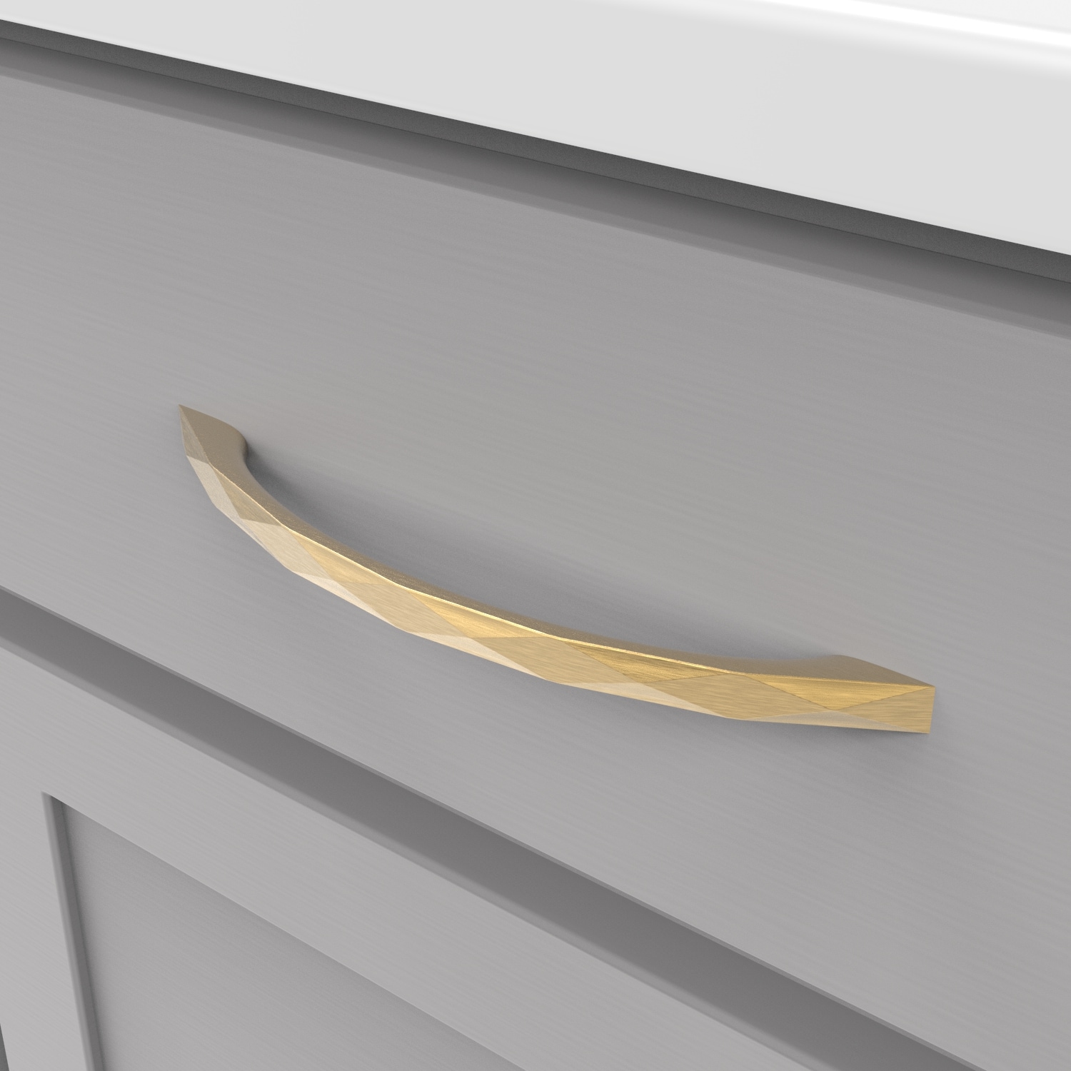 Brushed Golden Brass Modern Cabinet Pulls with Mounting Hardware