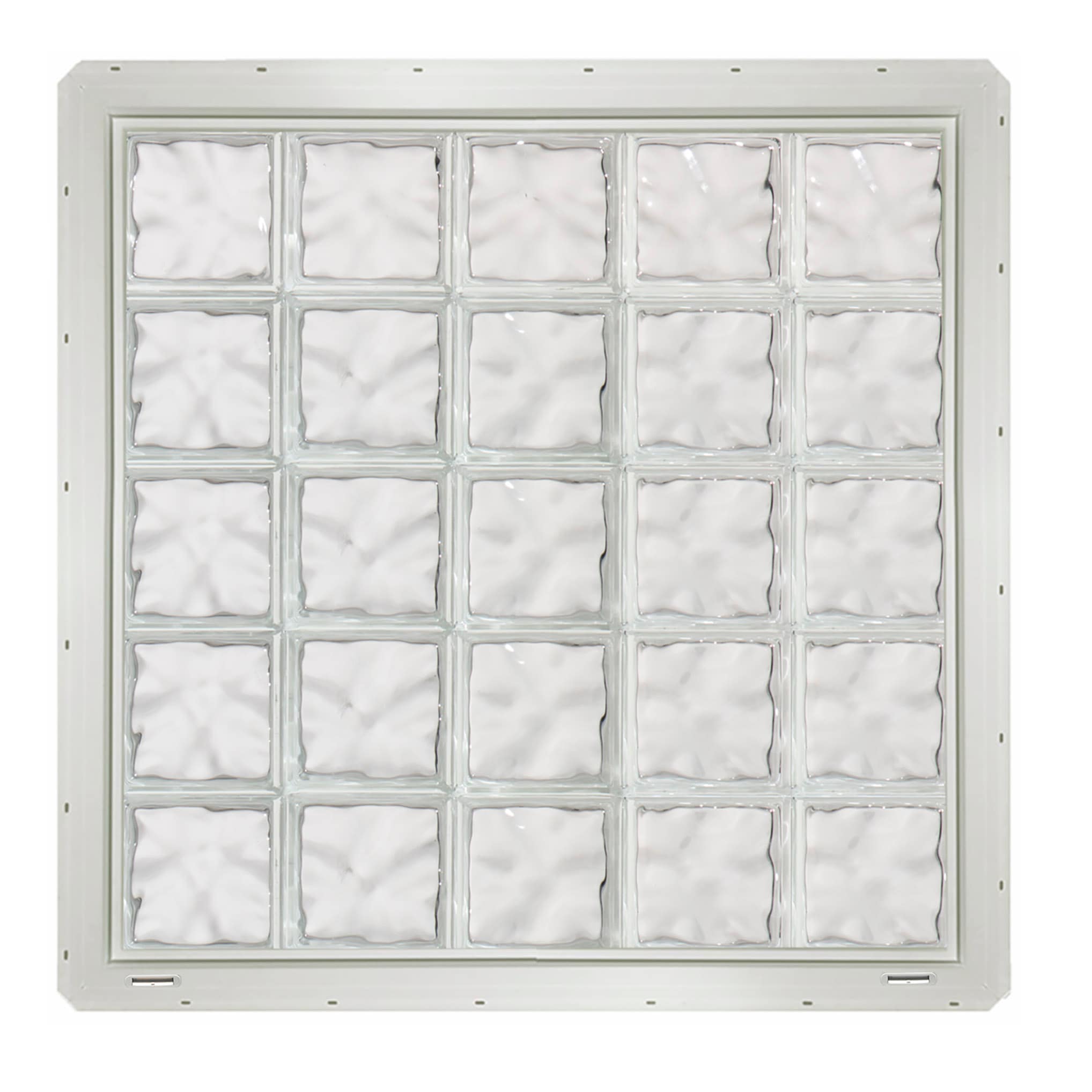 CrystaLok CL4040SDCWH Wavy Glass 39-1/4-in x 31-3/4-in Vinyl New construction Glass Block Window