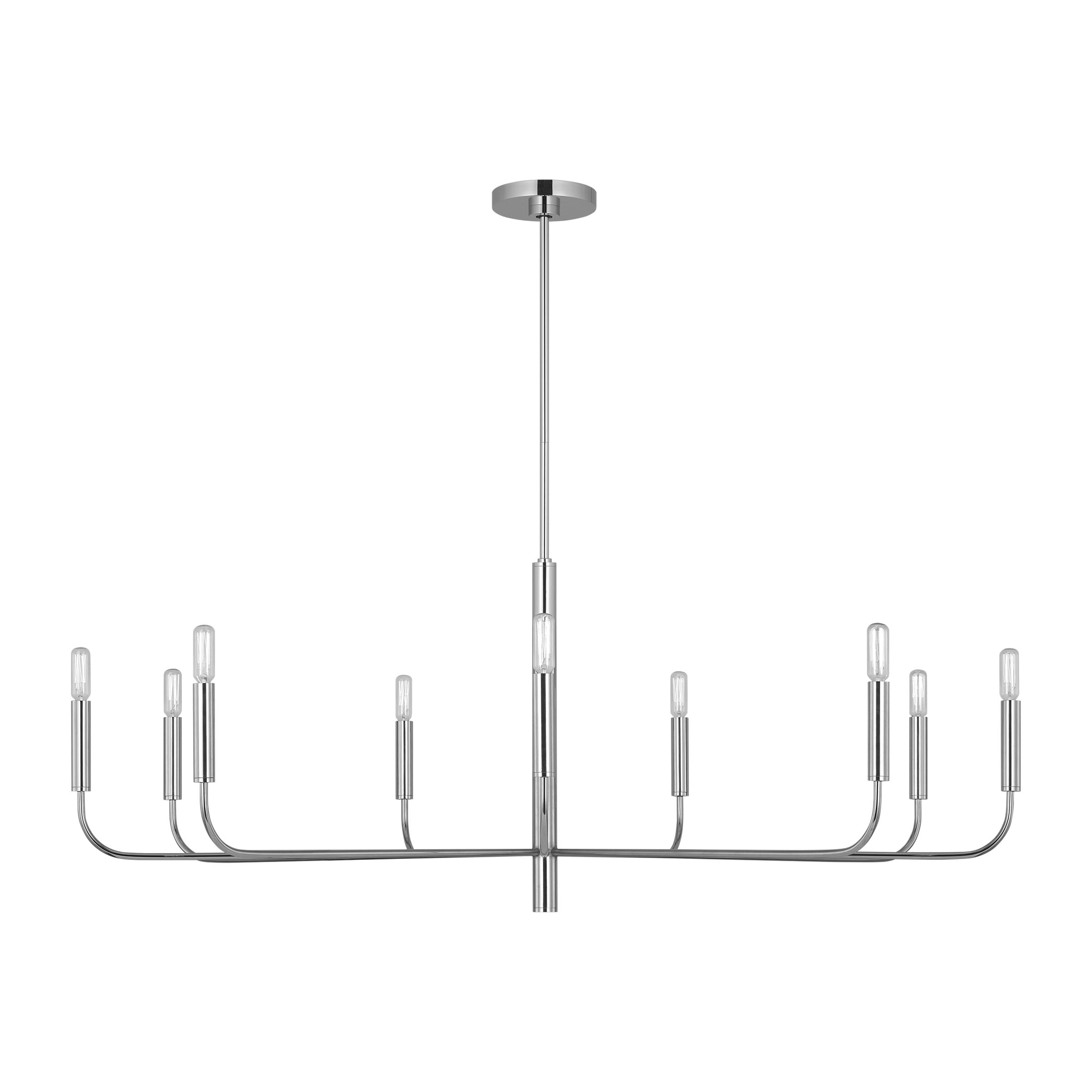 Brianna Polished Nickel 48" Modern Minimalist Chandelier