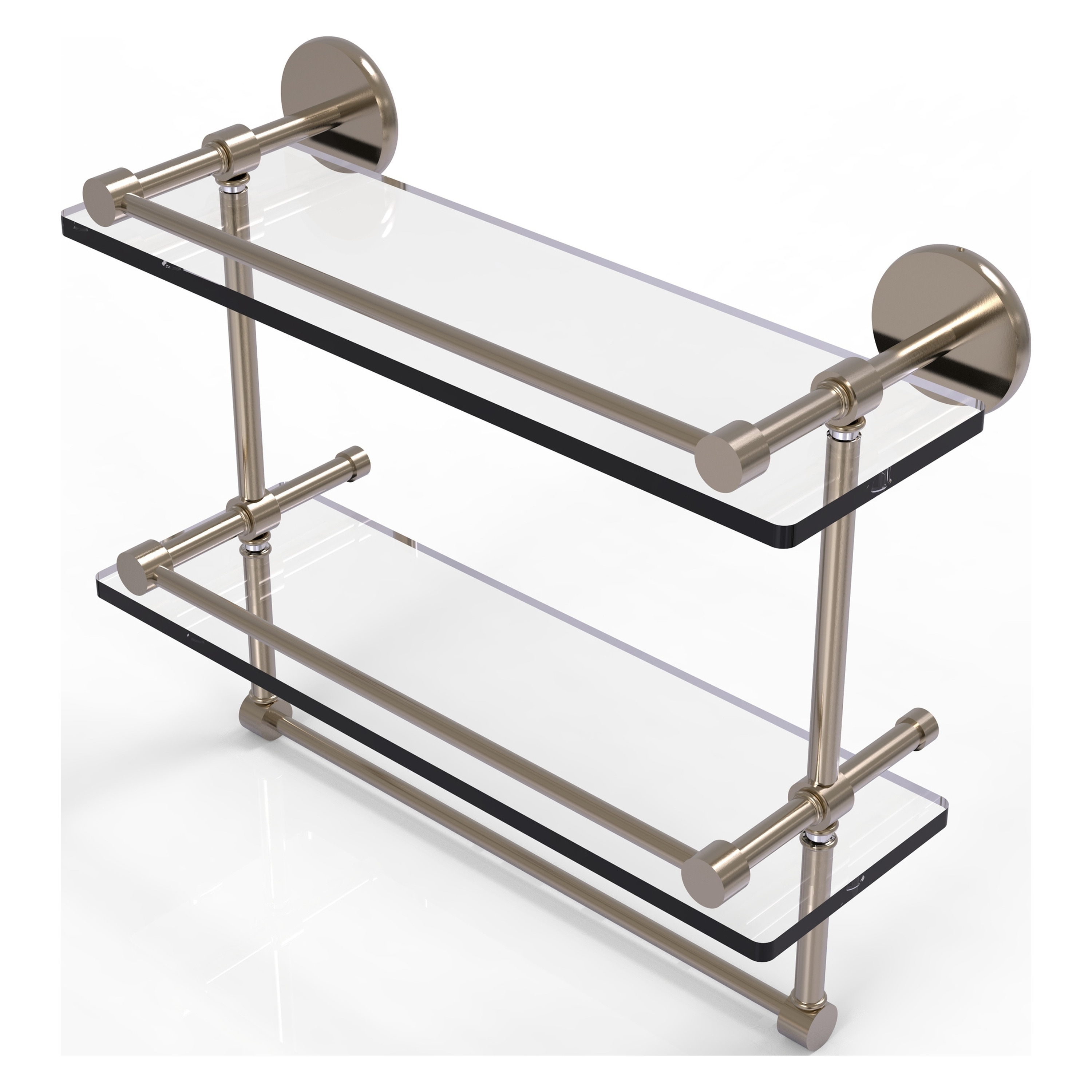 Allied Brass P1000-2TB/16-GAL-PEW Prestige Skyline Antique Pewter 2 -Tier Wall mount Bathroom Shelf ( 16-in x 12-in x 5-in )