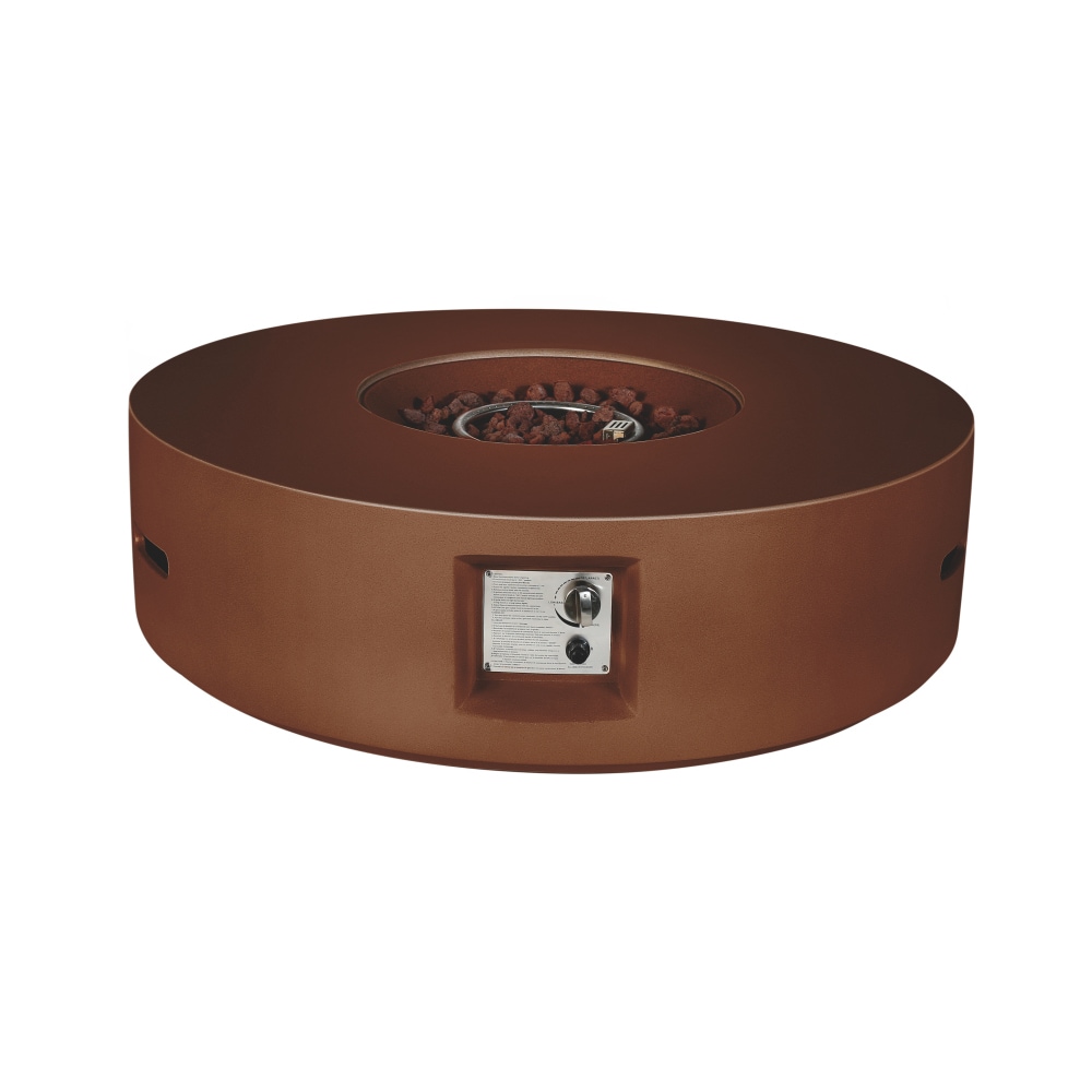 Lexora LB107042RK00000 Brillare 42-in W Rustic Brown Portable Stainless steel Round Liquid propane Fire pit
