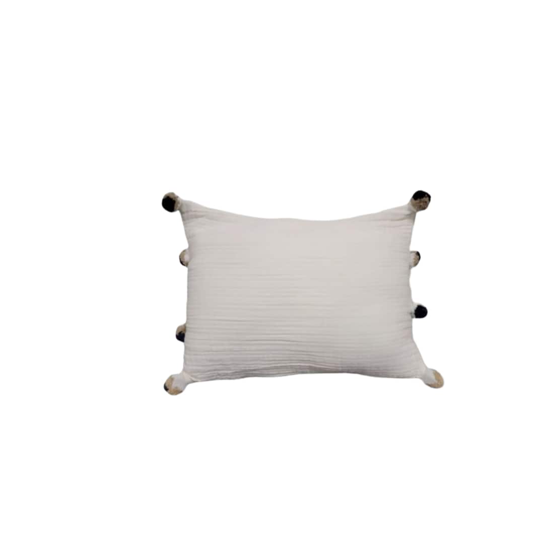 Timberbrook MMSPWP1402 Romy Muslin Small Plain Pillow (14x20 inches) - Ivory