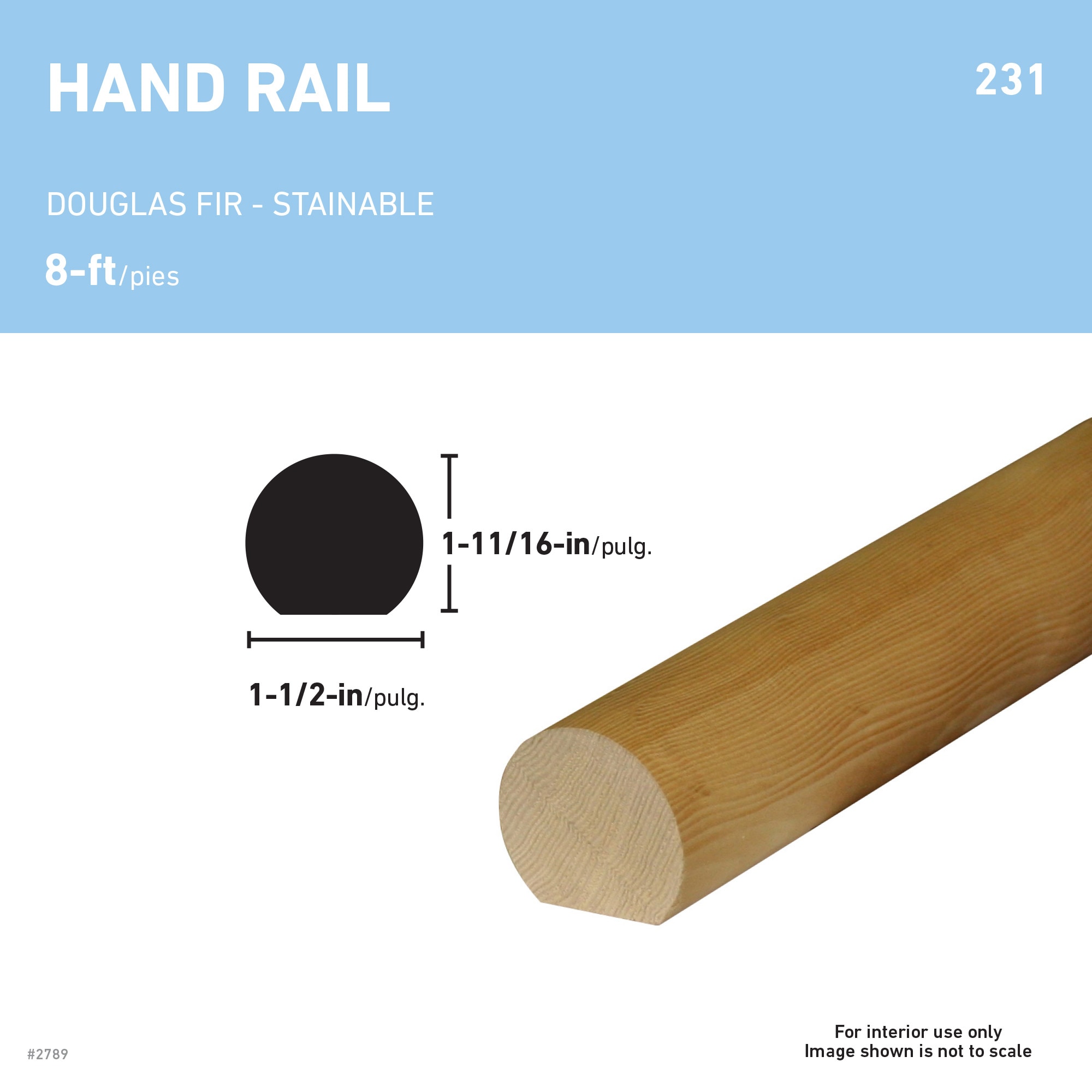 RELIABILT 1.5-in X 96-in Unfinished Wood Fir Wall Rail In The Handrails ...