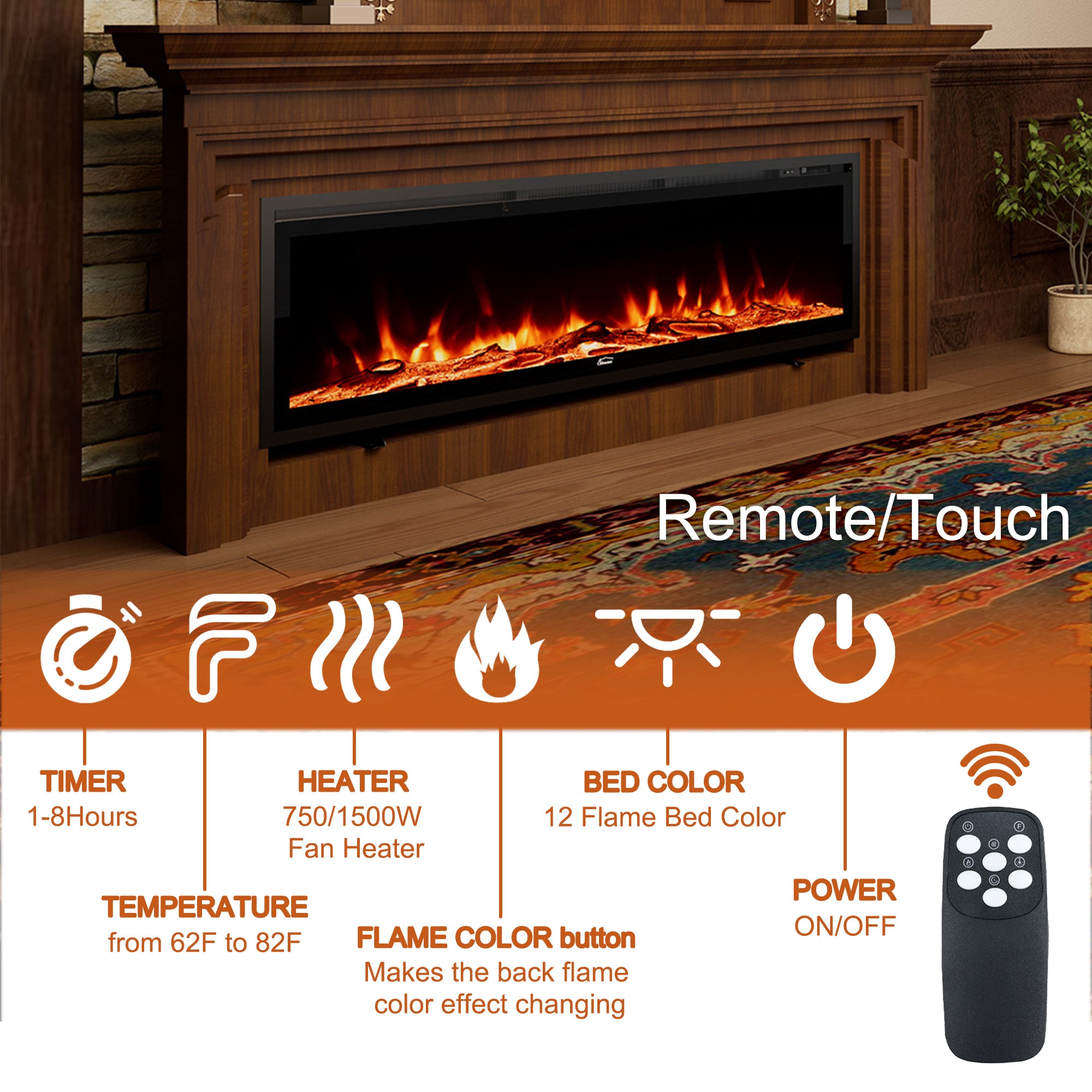 Clihome CL-W42 Electric-Fireplaces - View #8