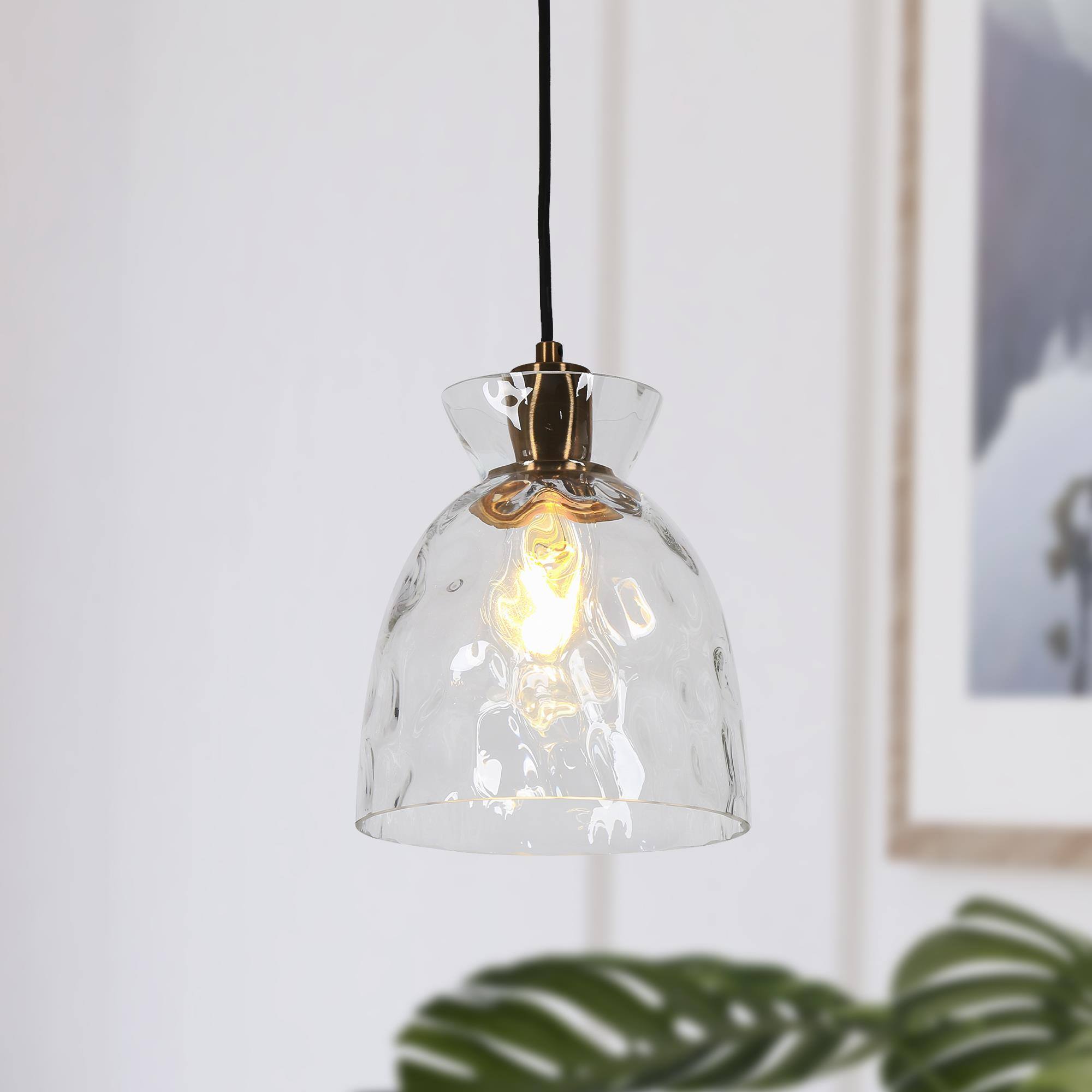 Uolfin Matte Black and Brass with Clear Bell Modern