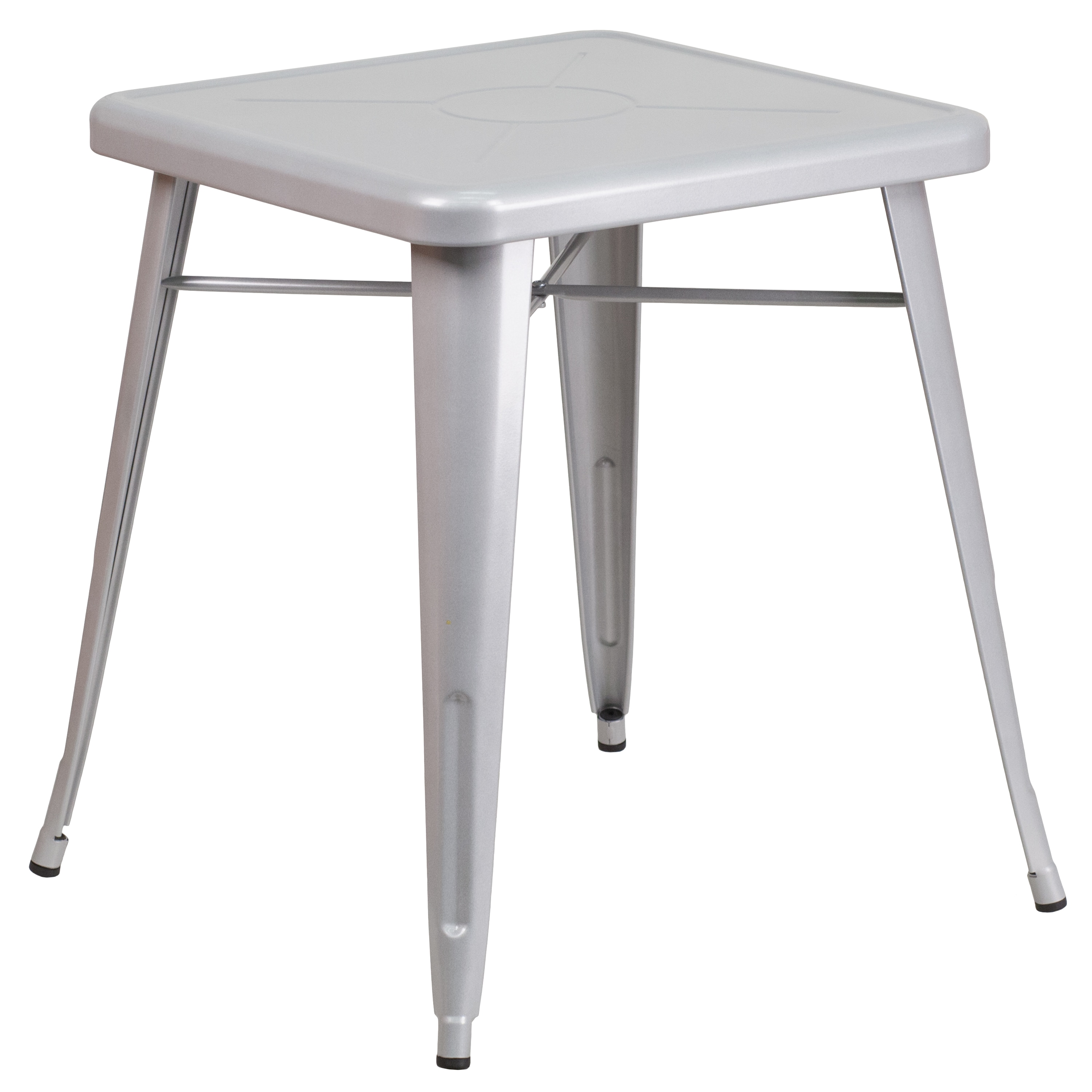 Flash Furniture 889142014386 Silver Contemporary/Modern Dining Table, Metal with Gray Metal 27.75-Inches L x 29-Inches H