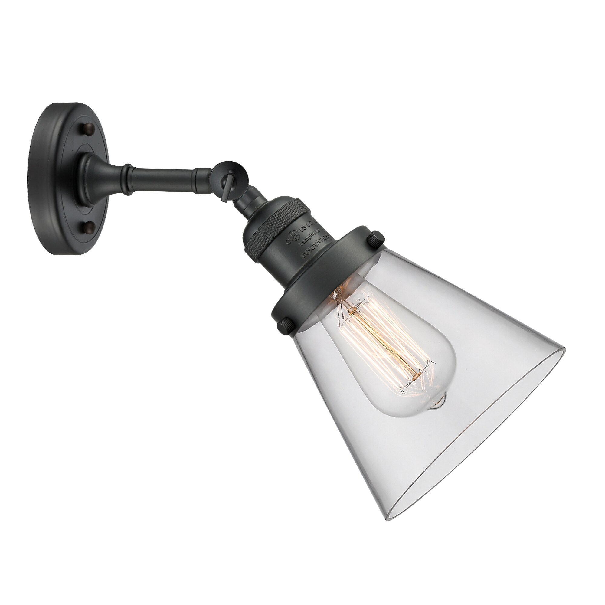 Black Adjustable Brass Dimmable Wall Sconce