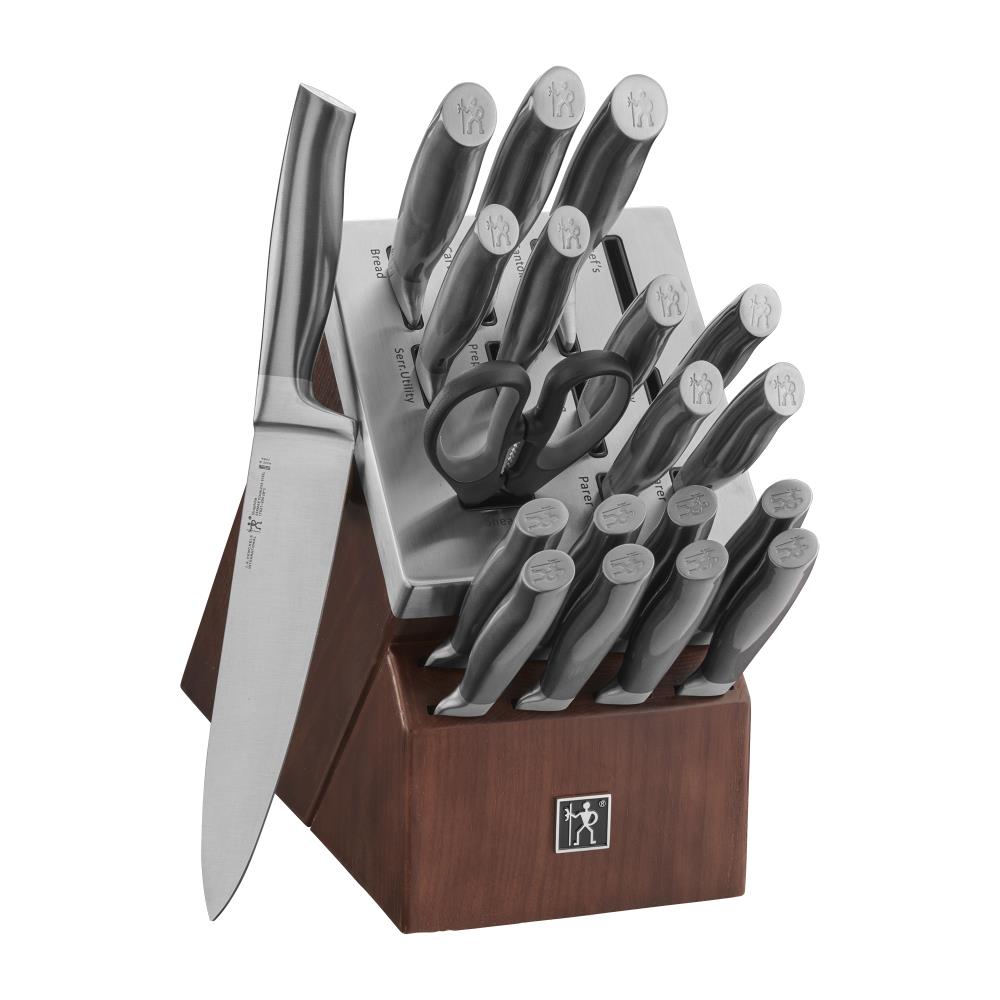 GreenLife High Carbon Stainless Steel 13 Piece Wood Knife Block Set with  Chef Steak Knives and more, Comfort Grip Handles, Triple Rivet Cutlery