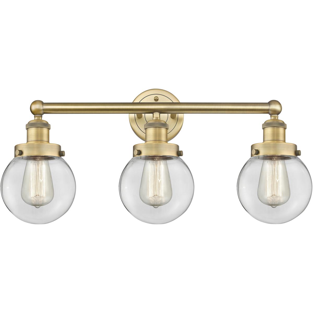 Innovations Lighting - 616-3W-BB-G202-6 Beacon Bathroom Vanity Light Brushed Brass