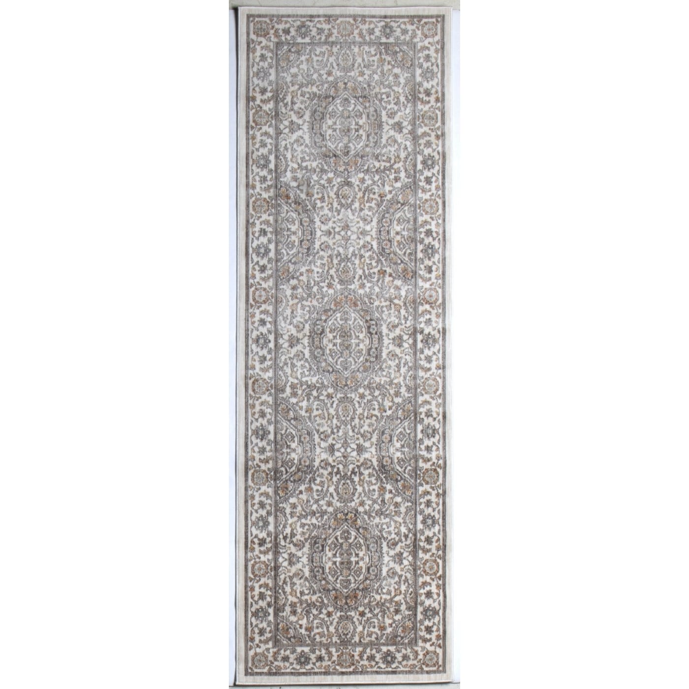Bashian 649652327587 Legacy 3 x 10 (ft) Polyester Ivory Rectangular Indoor Geometric Runner rug