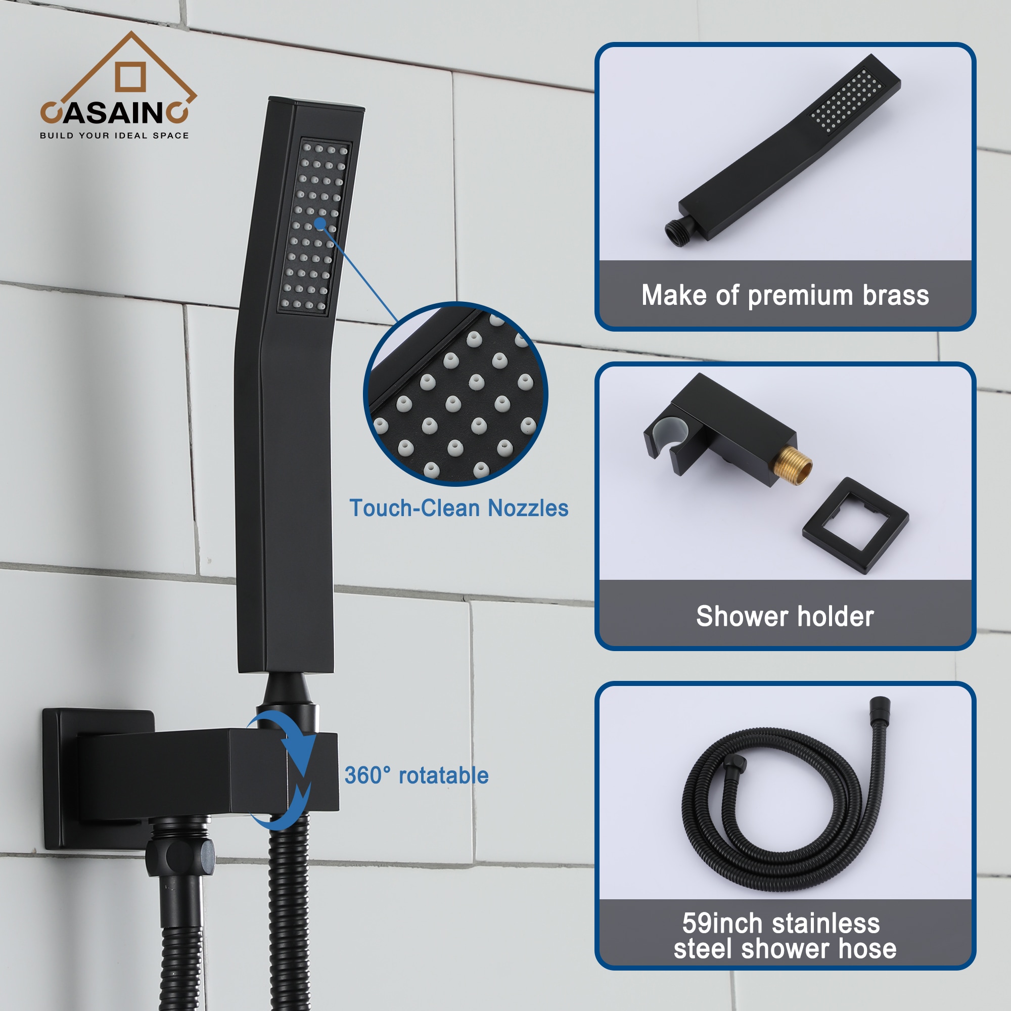 CASAINC WF-DBW93102H-10 Showerhead-Bar-Panels - View #8