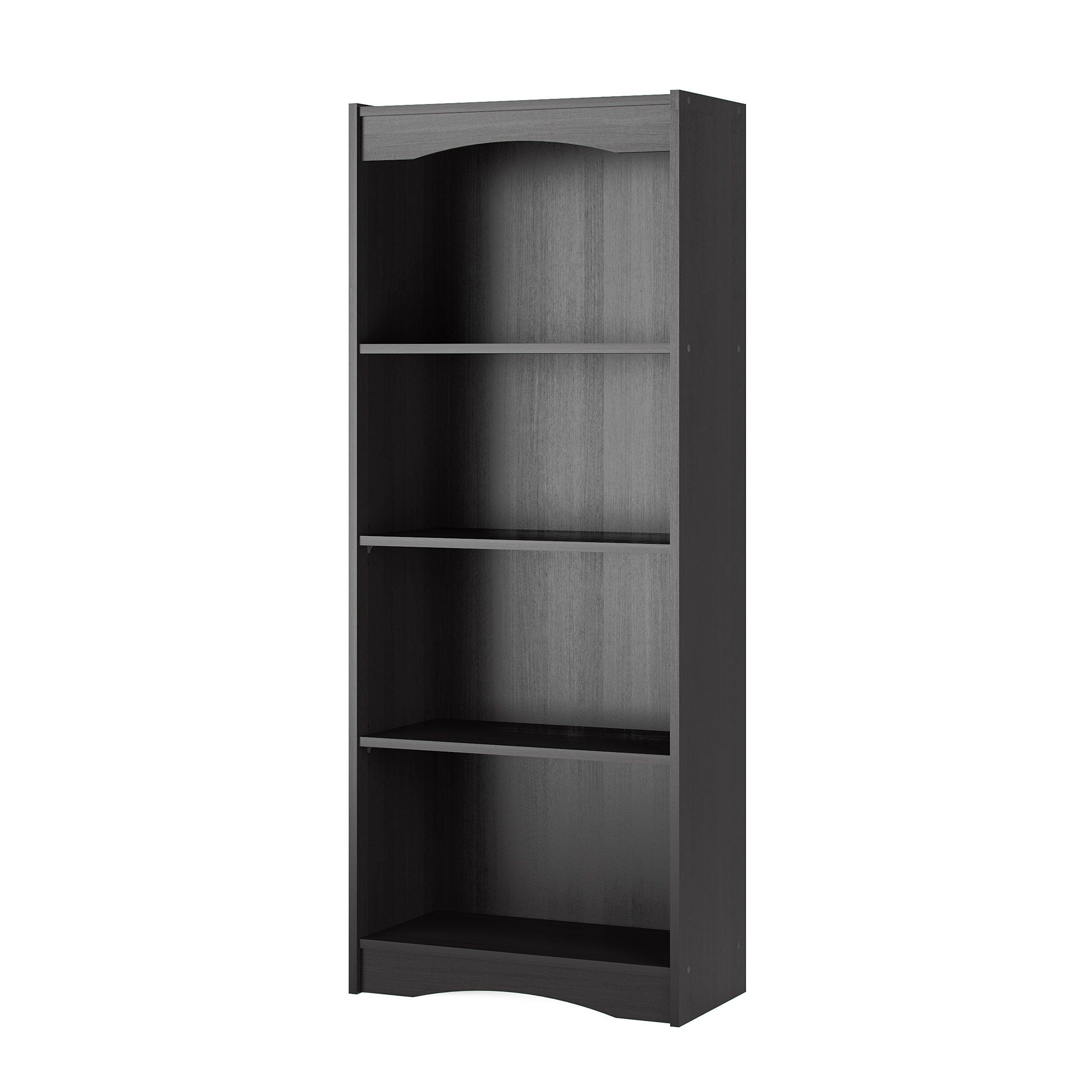 Hawthorn Midnight Black 64" Adjustable Wood Bookcase