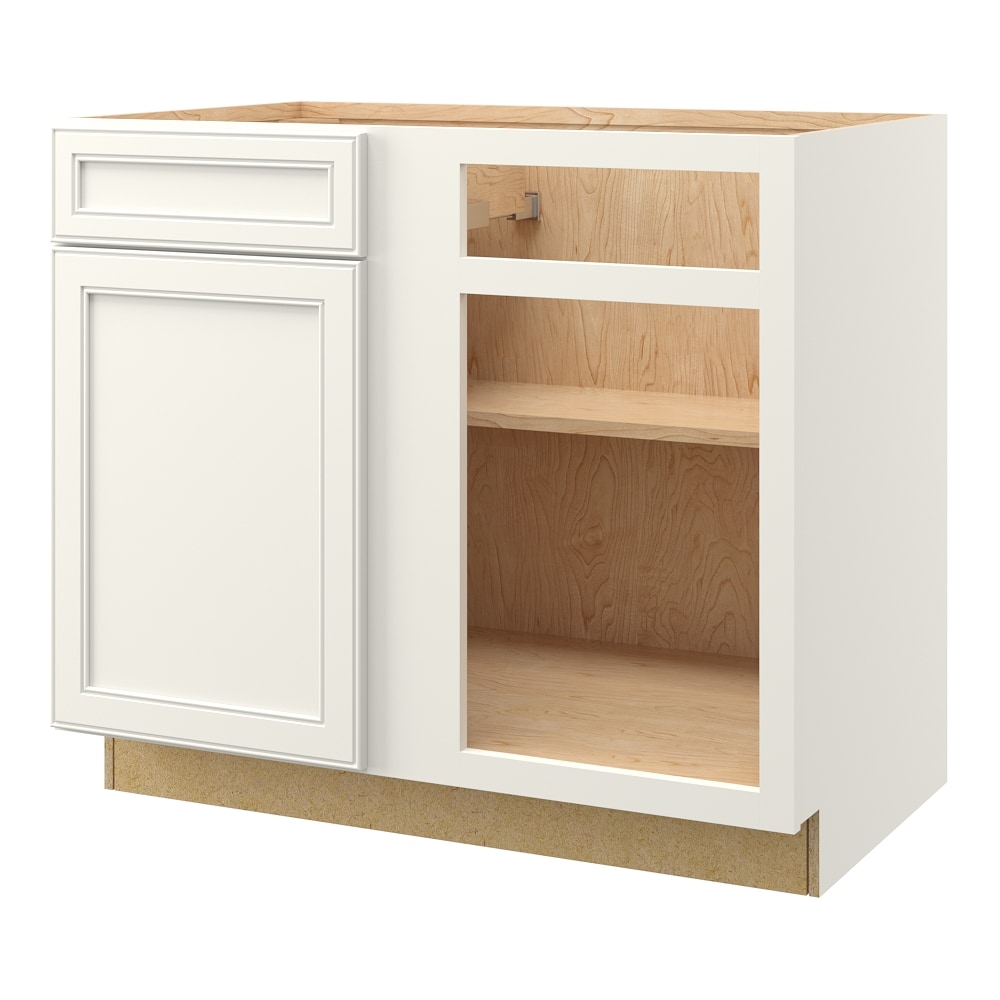 allen + roth 23425MK McKeller 39-in W x 34.5-in H x 24-in D Linen Blind Blind Corner base Fully assembled Cabinet (Flat Panel Square)