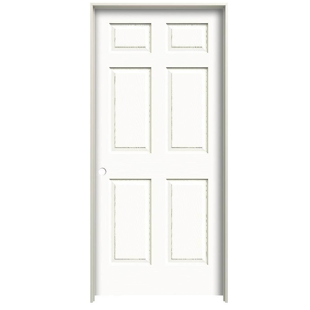 RELIABILT Colonist Textured 24-in x 80-in 6-panel Hollow Core Primed ...