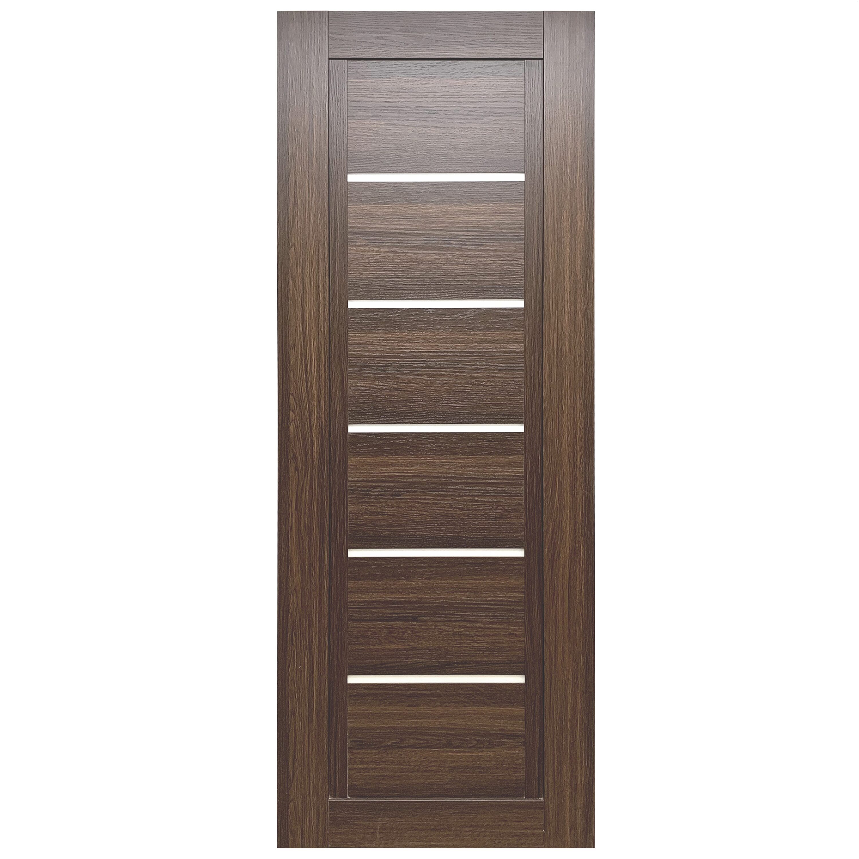 Valusso Design VD820265 Kissimmee 24-in x 80-in Whiskey Oak Frosted glass Textured Solid core Prefinished Pine Wood Slab Door