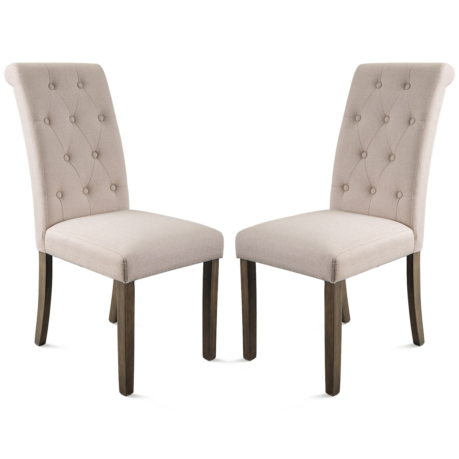 KACEY Straight Back Style LUCKY Upholstered Fabric Dining Chair with Spring  Seating, Espresso legs (Set of 2) - Bed Bath & Beyond - 16150856